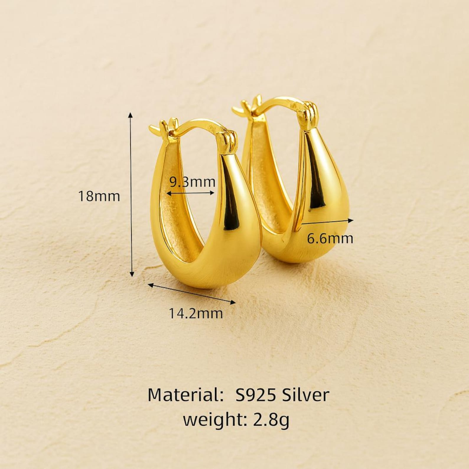 Sterling Silver Teardrop Earrings (2PCS)