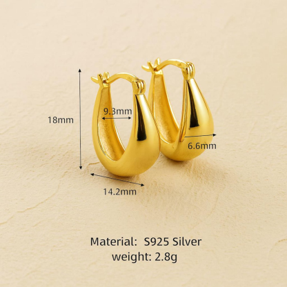 Sterling Silver Teardrop Earrings (2PCS)