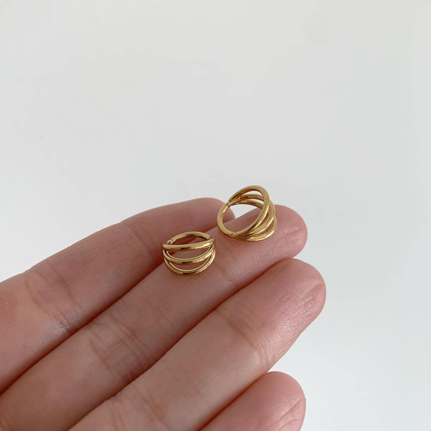 Triple Hinged Ear Cuff Earrings — Three Lines, One Effortless Stack
