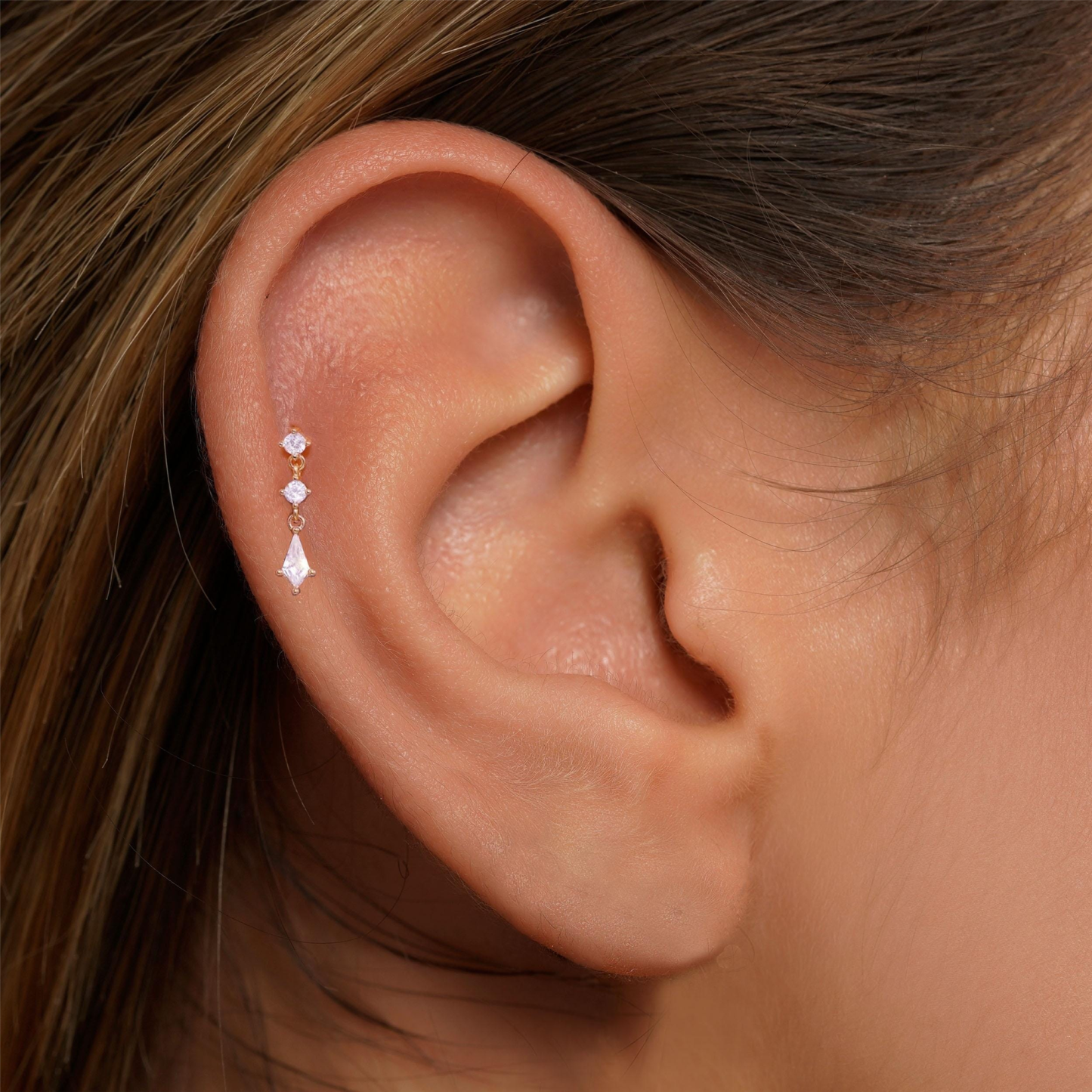 Sterling Silver Cz Dangle Labret (1 PC)