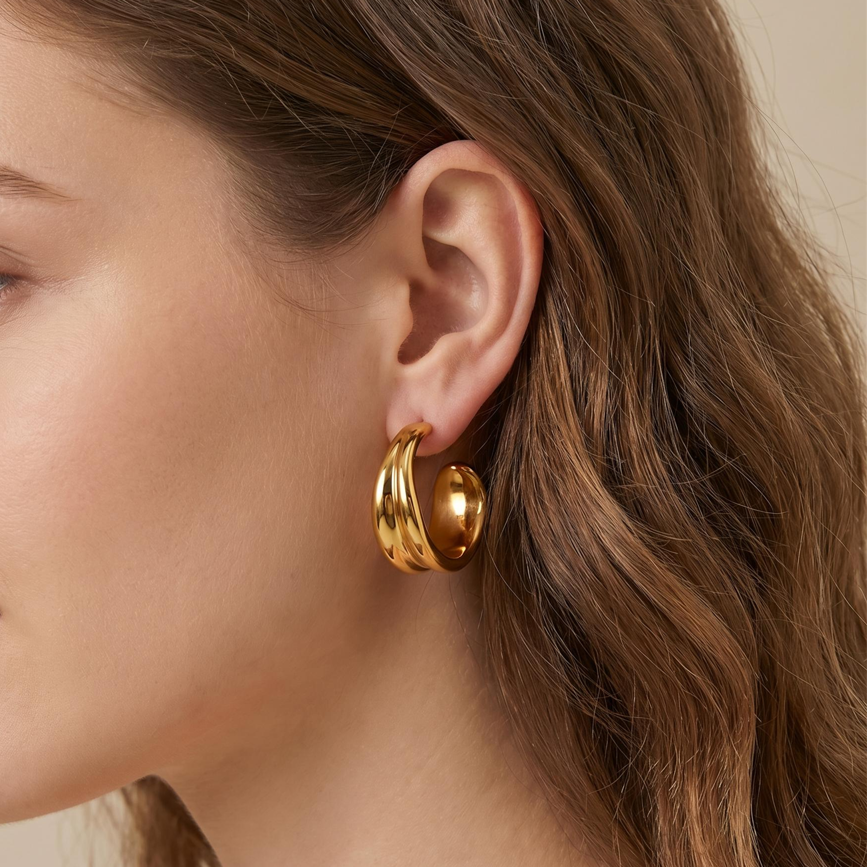 Bold Wave Hoop Earrings