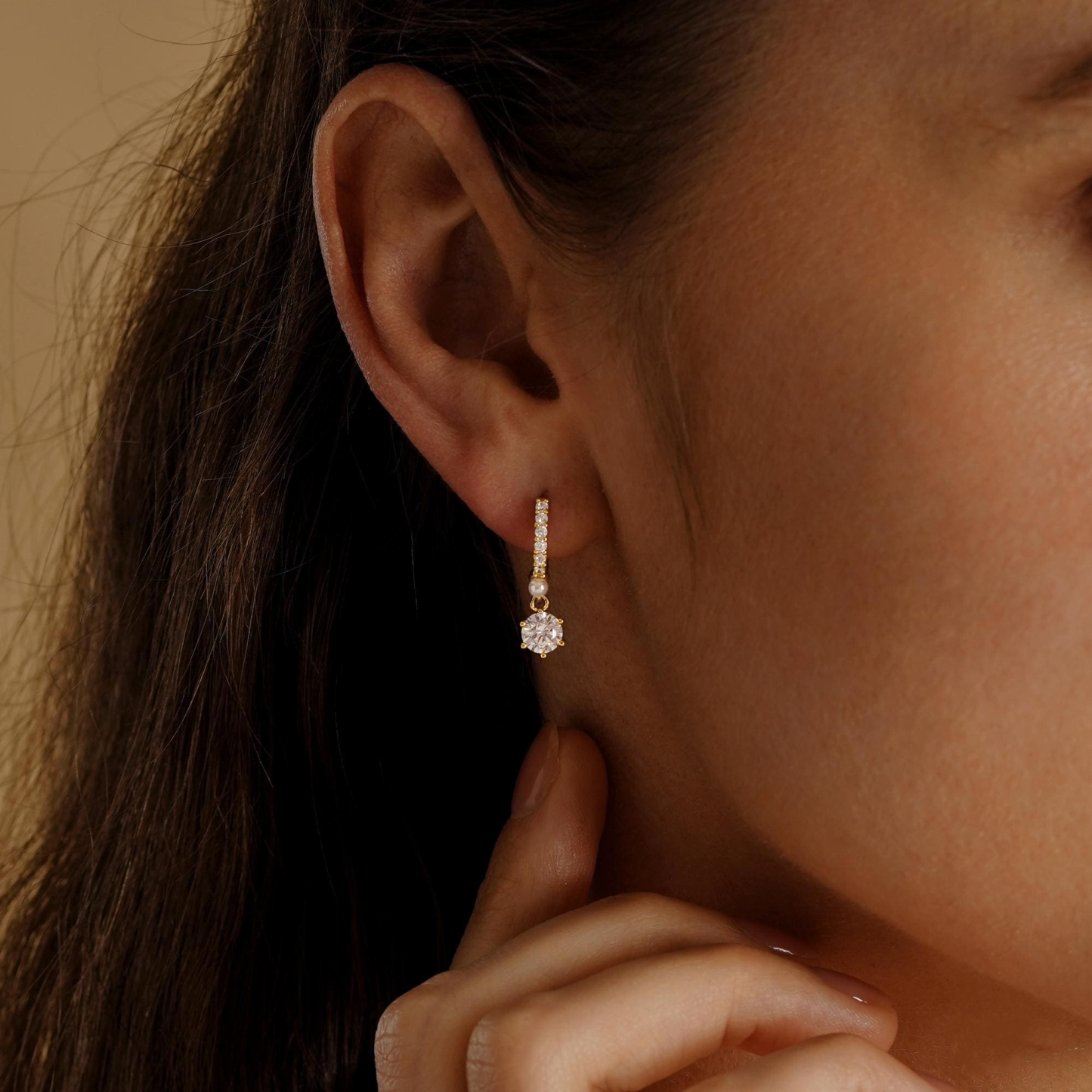 Minimalist Diamond Huggie Hoop Earrings(2 PCS)