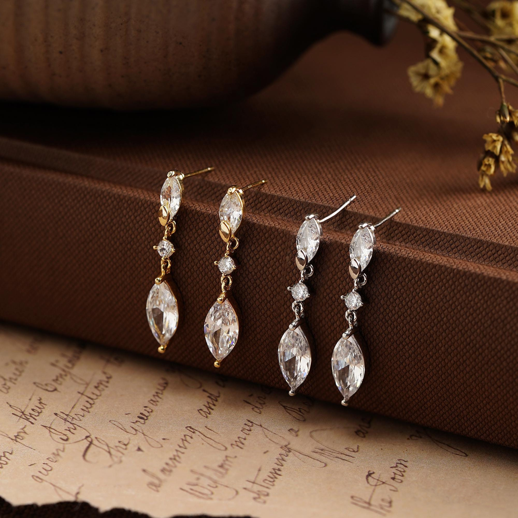 Minimal Diamond Drop Earrings
