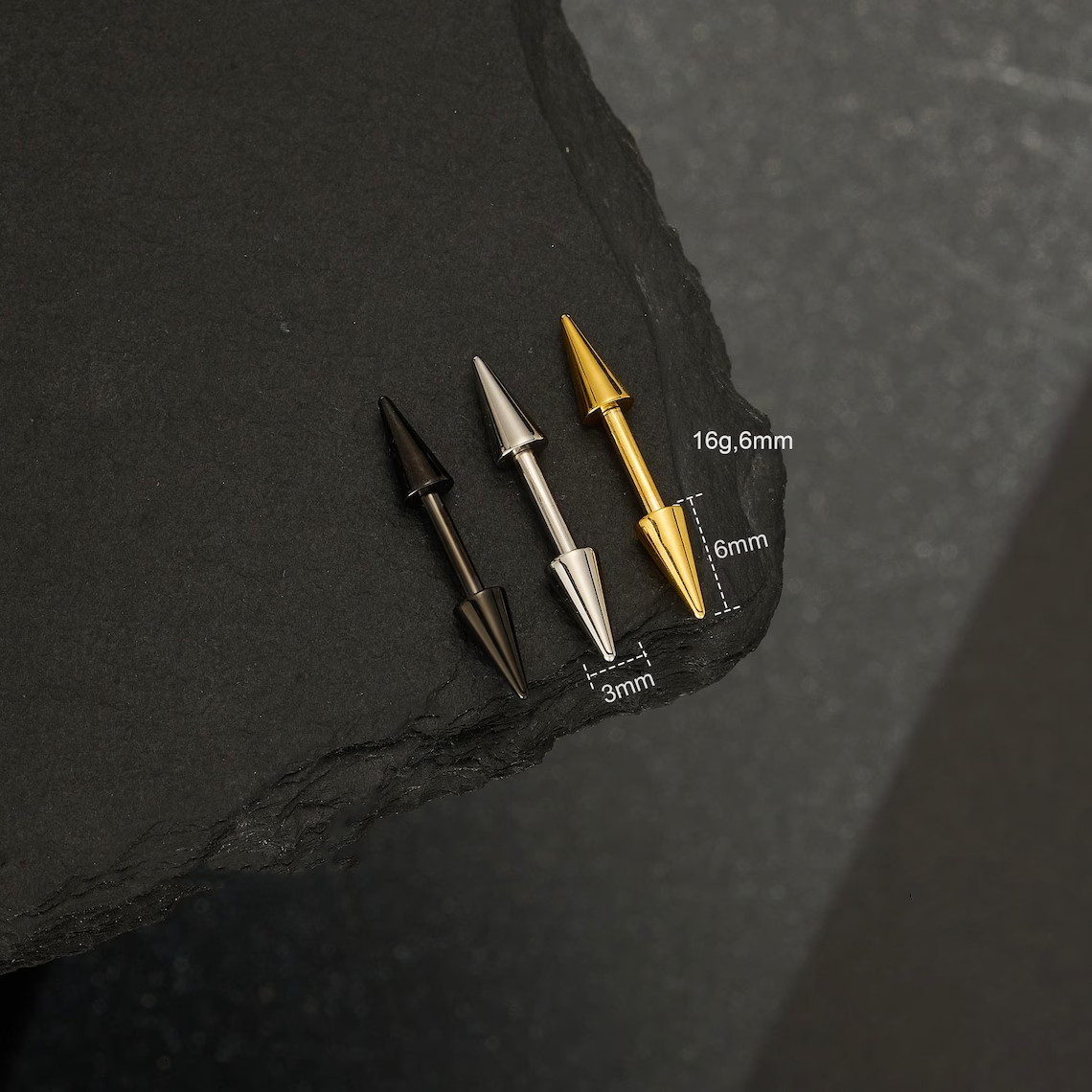 Spike Vertical Stud Earrings — Sharp Lines, Quiet Attitude