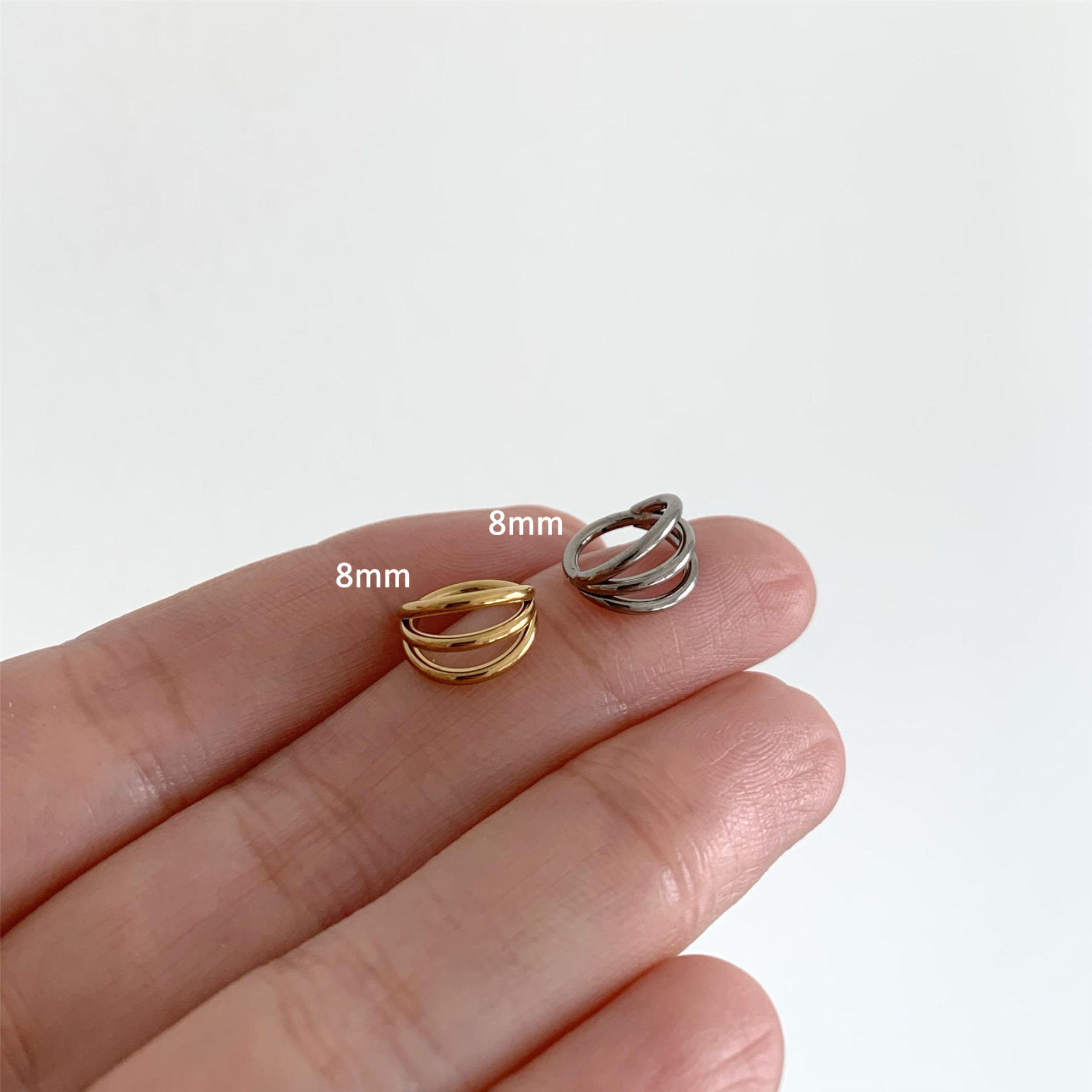 Triple Hinged Ear Cuff Earrings — Three Lines, One Effortless Stack