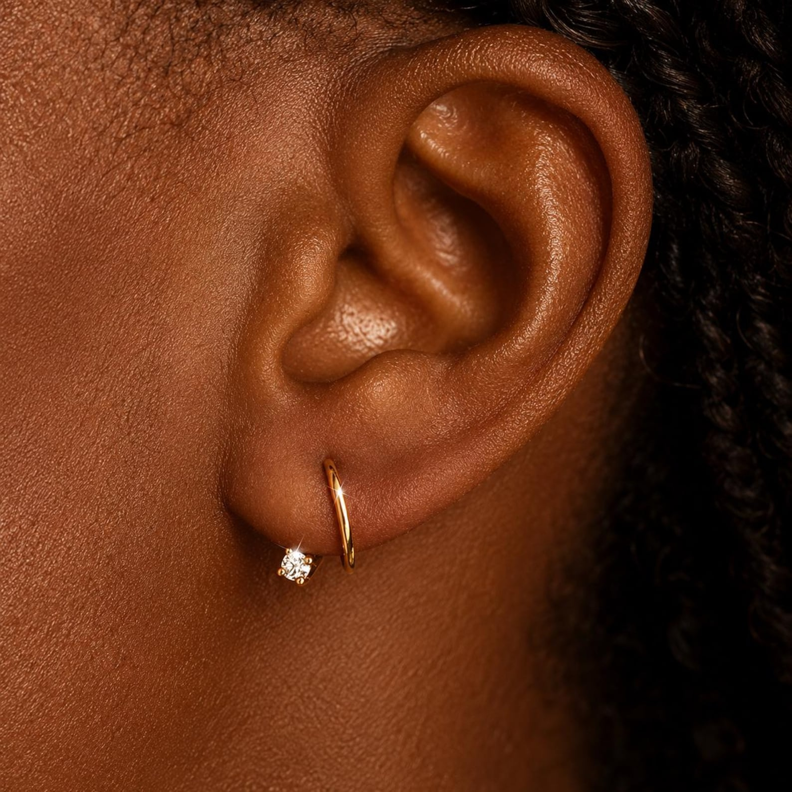 CZ Half Hoop Earrings
