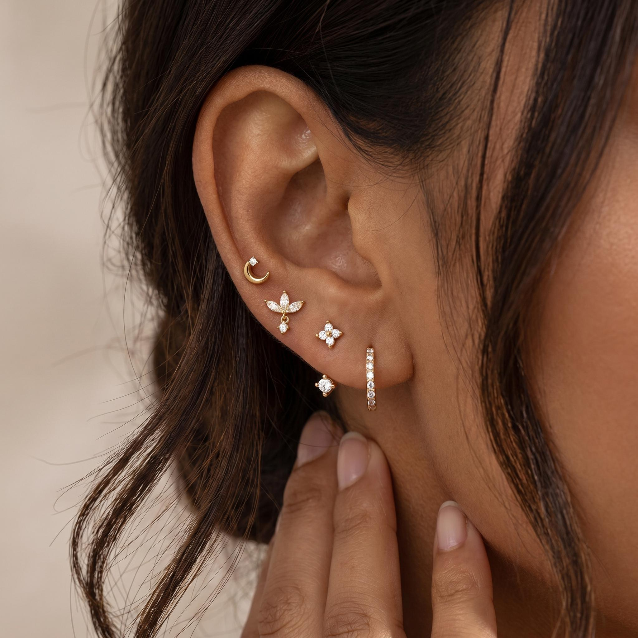 Dainty CZ Dangle Earring Set