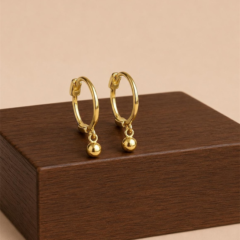 Dangle Bead Hoop Earrings — A Tiny Glow in Motion
