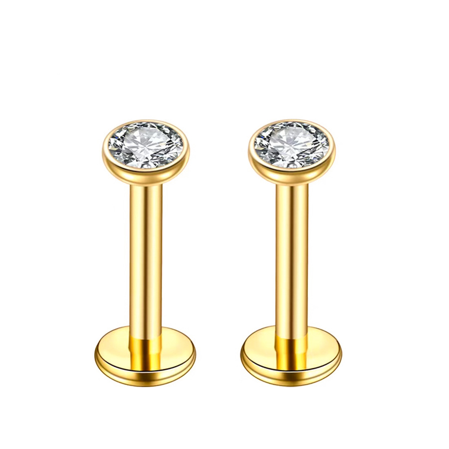 Tiny Bezel CZ Flat Back Stud