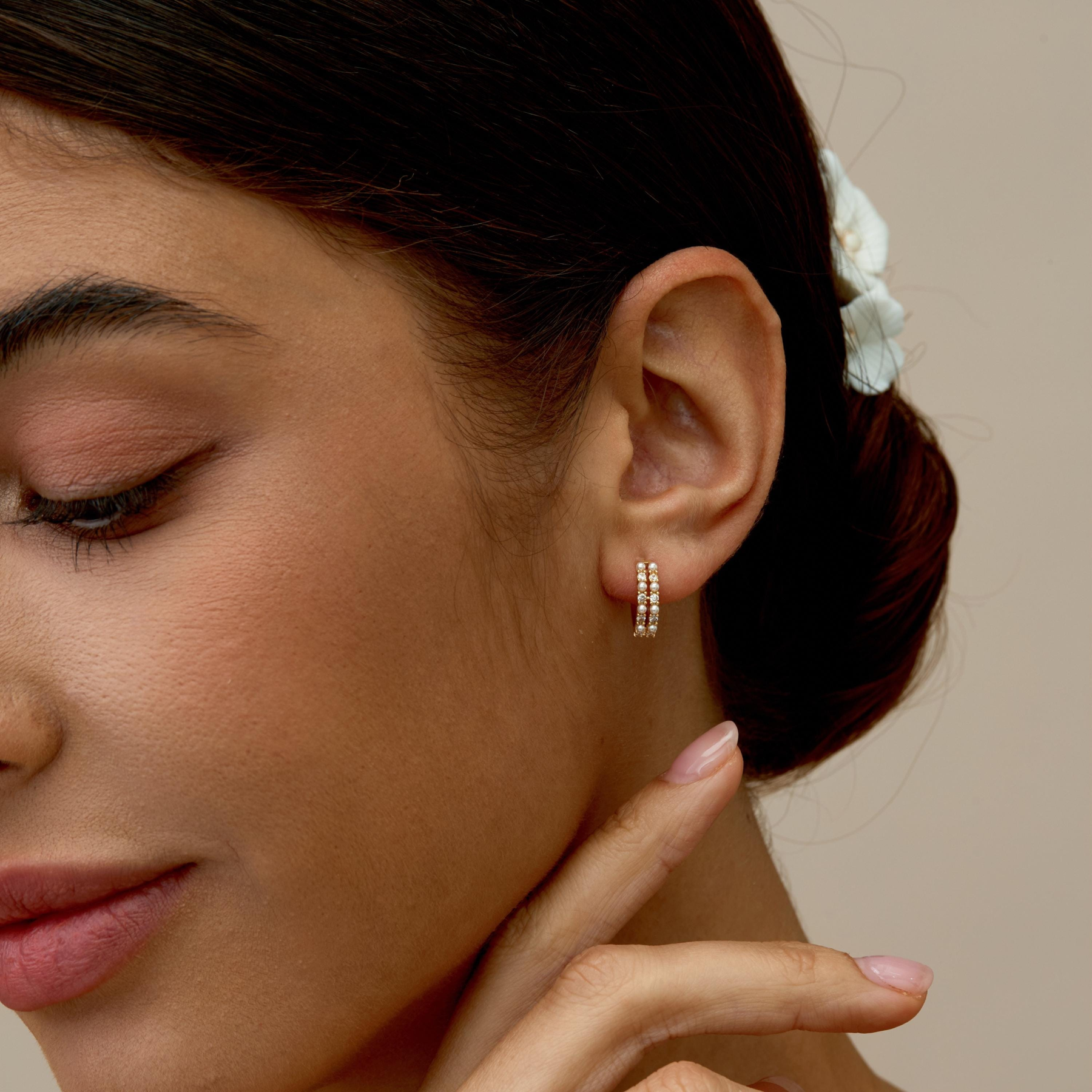 Diamond Pearl Earrings(2 PCS)