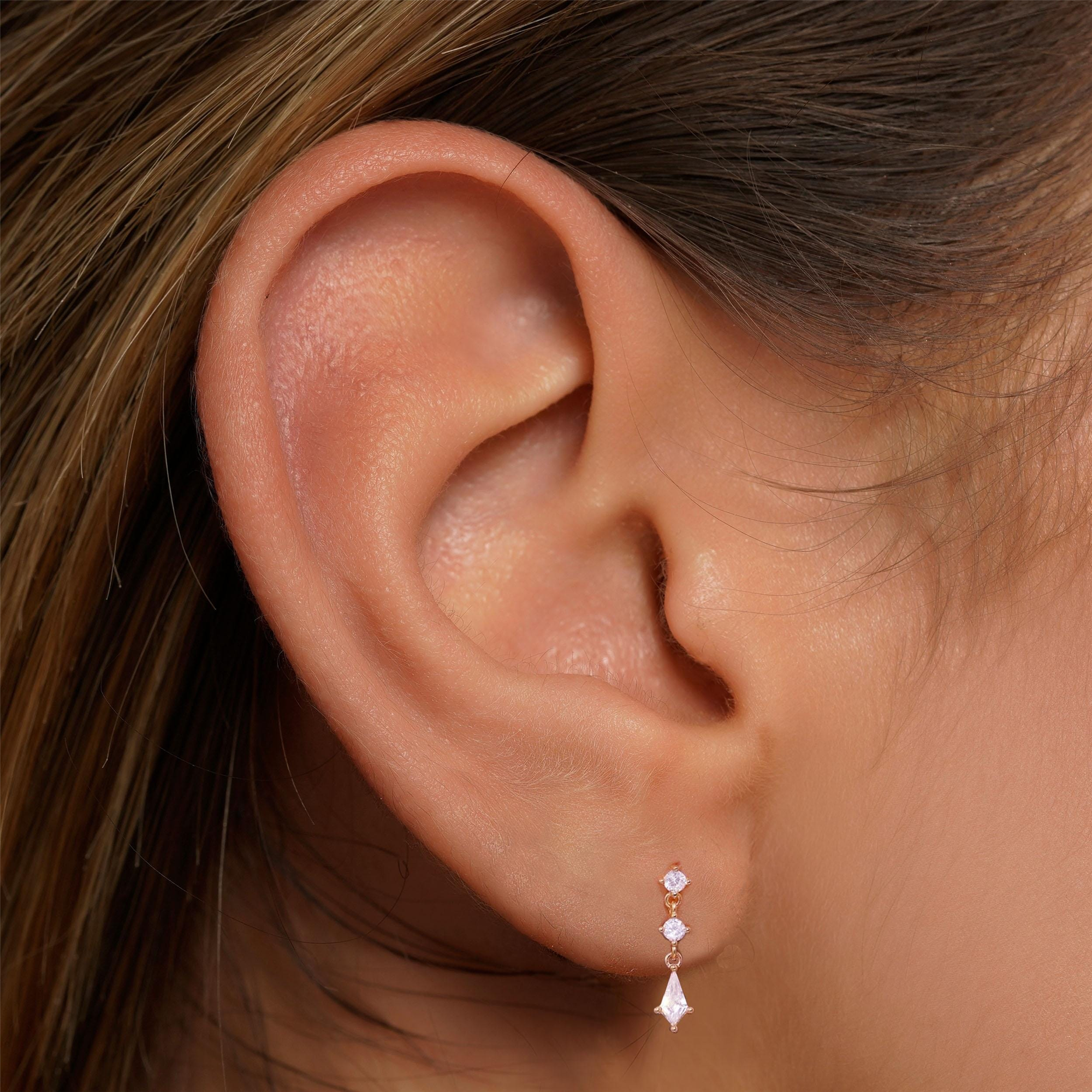 Sterling Silver Cz Dangle Labret (1 PC)