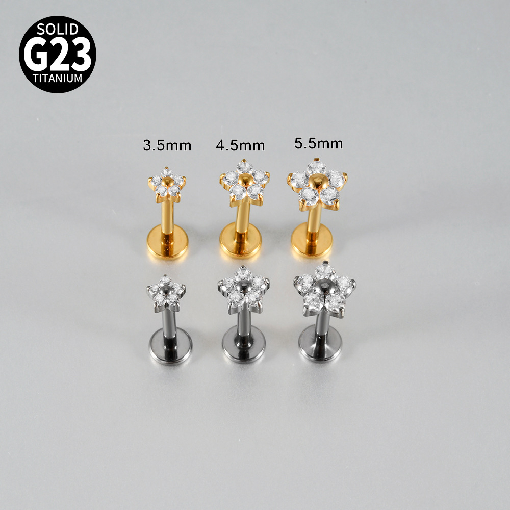Mini flower Labret Stud (2 PCS)
