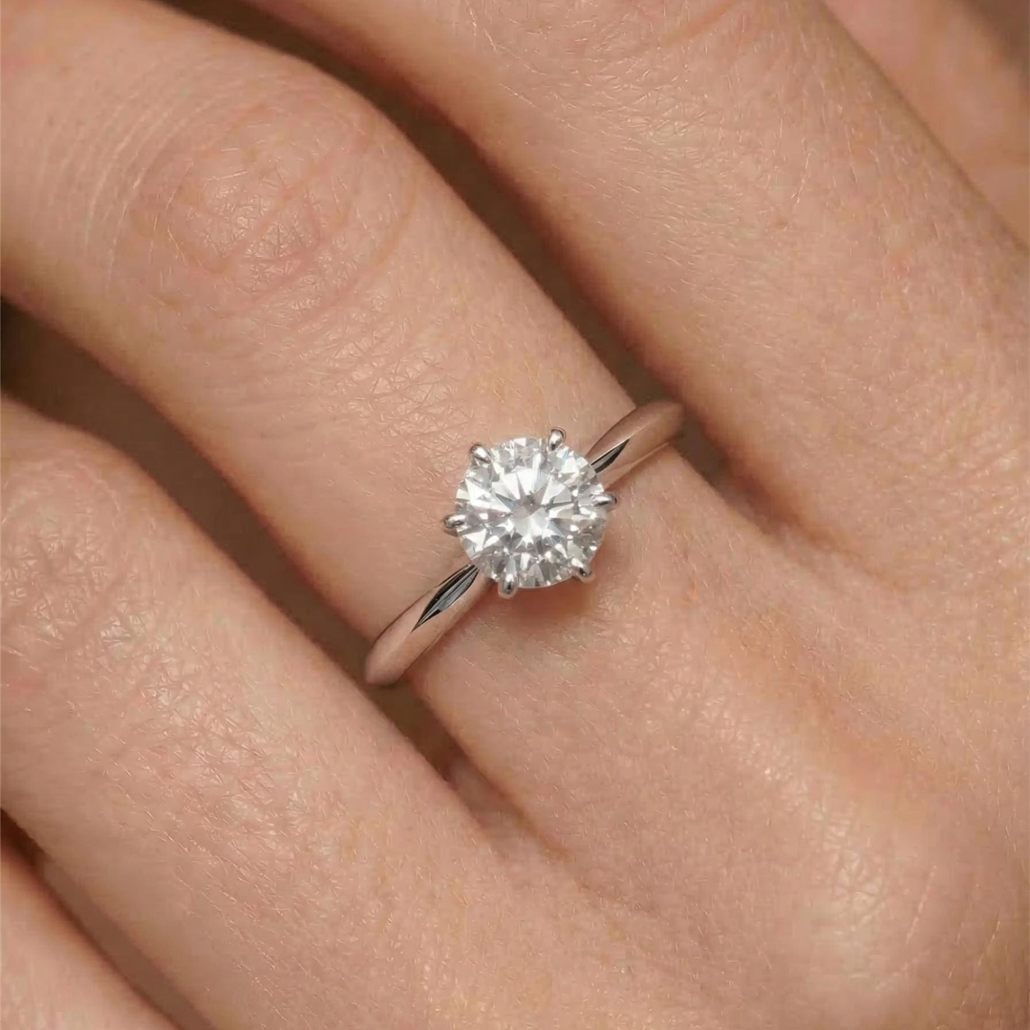Moissanite Solitaire Ring — A Clear Spark of Forever