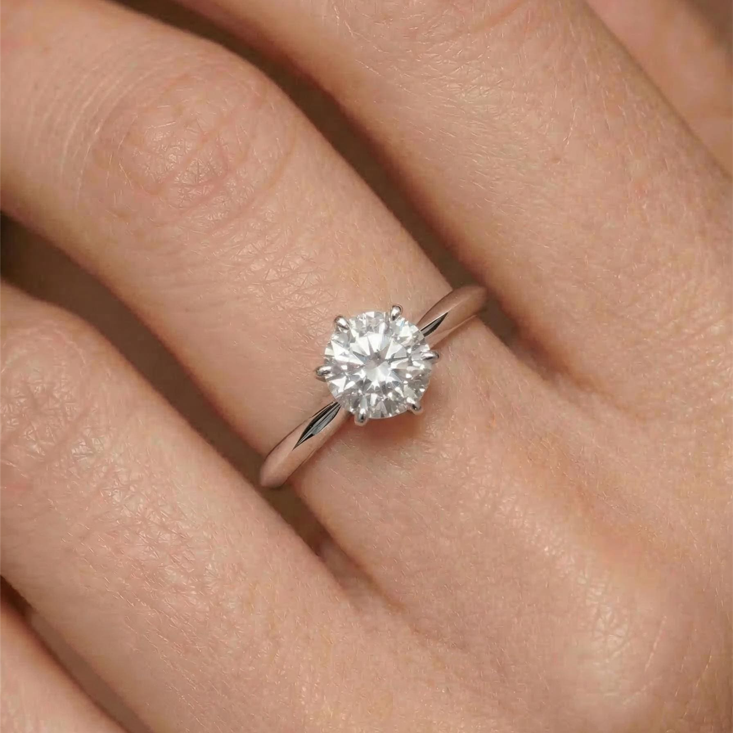 Moissanite Solitaire Ring — A Clear Spark of Forever