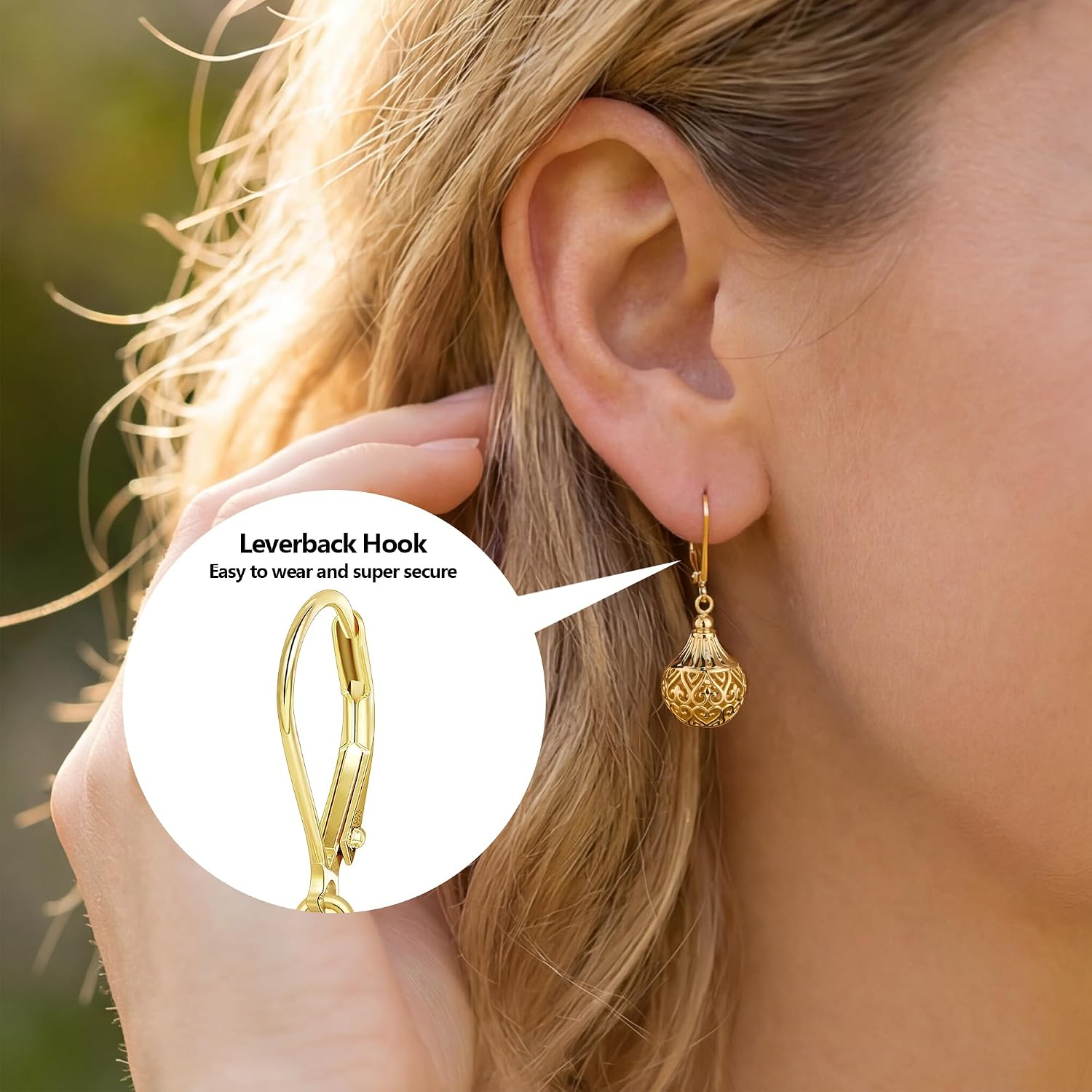 Hollow Ball Drop Earrings — Vintage Gold in Motion