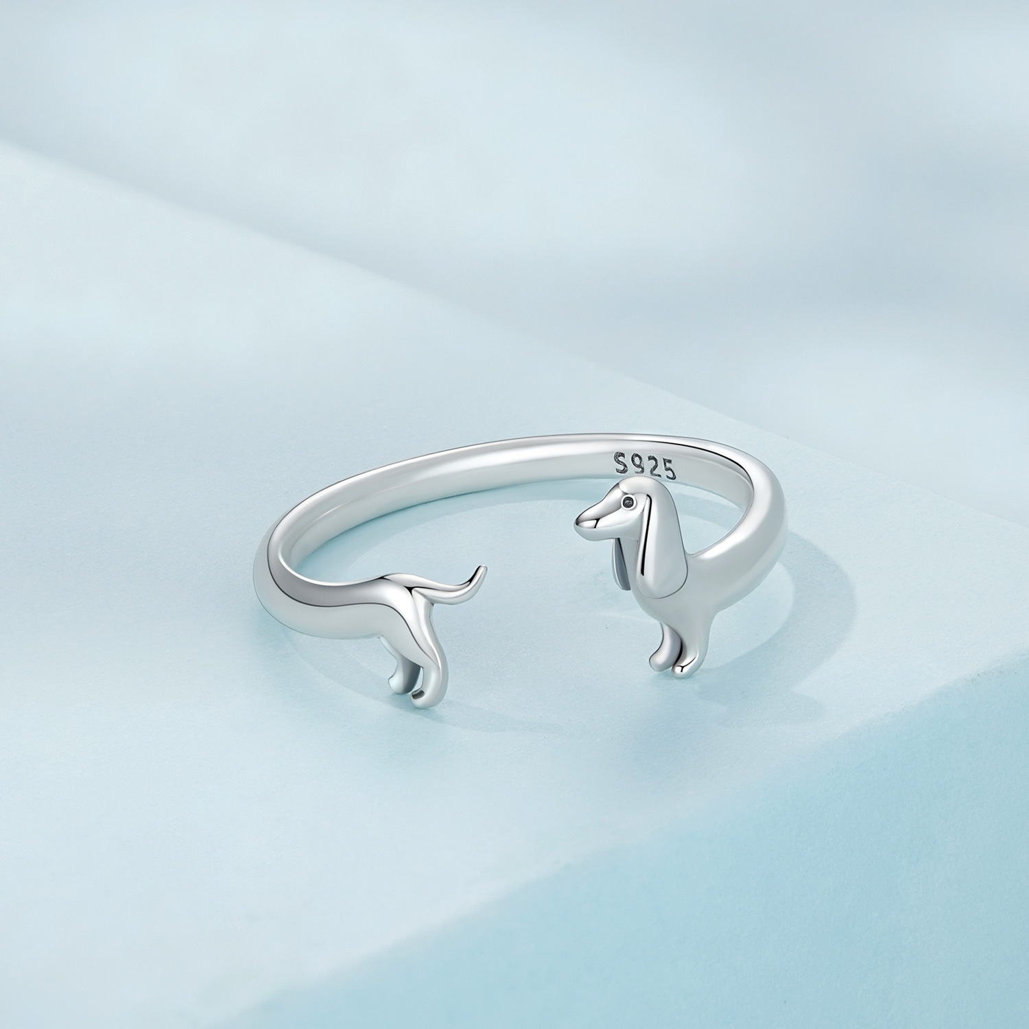 Dainty Dachshund Ring in Sterling Silver