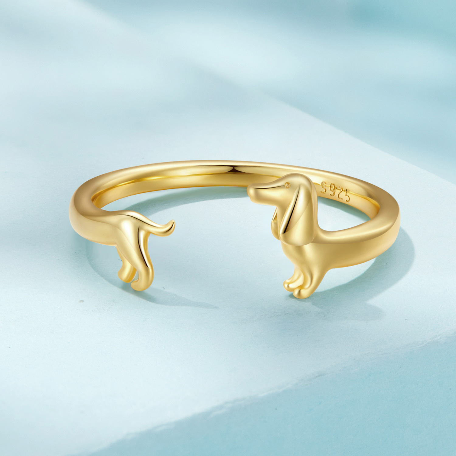 Dainty Dachshund Ring in Sterling Silver