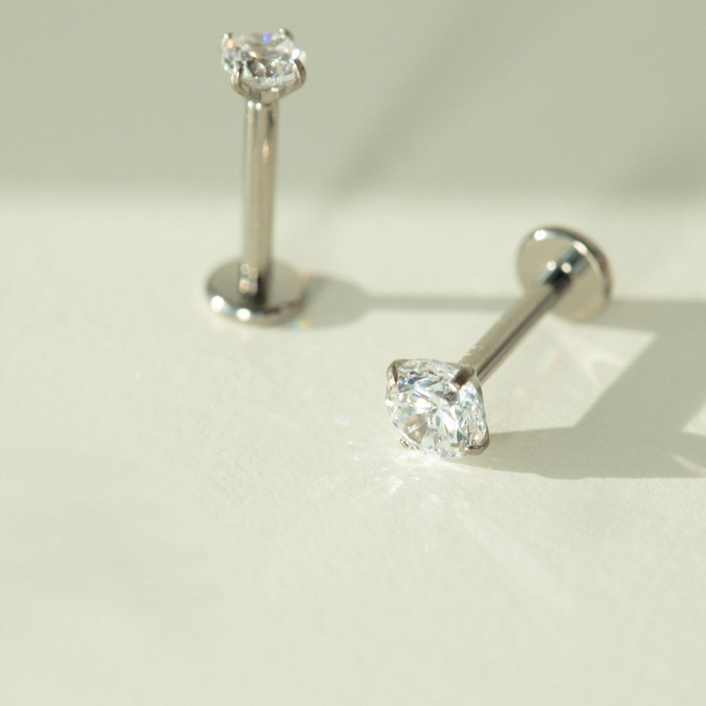 Threadless Push Pin Flat Back Stud Earring (2 PCS)