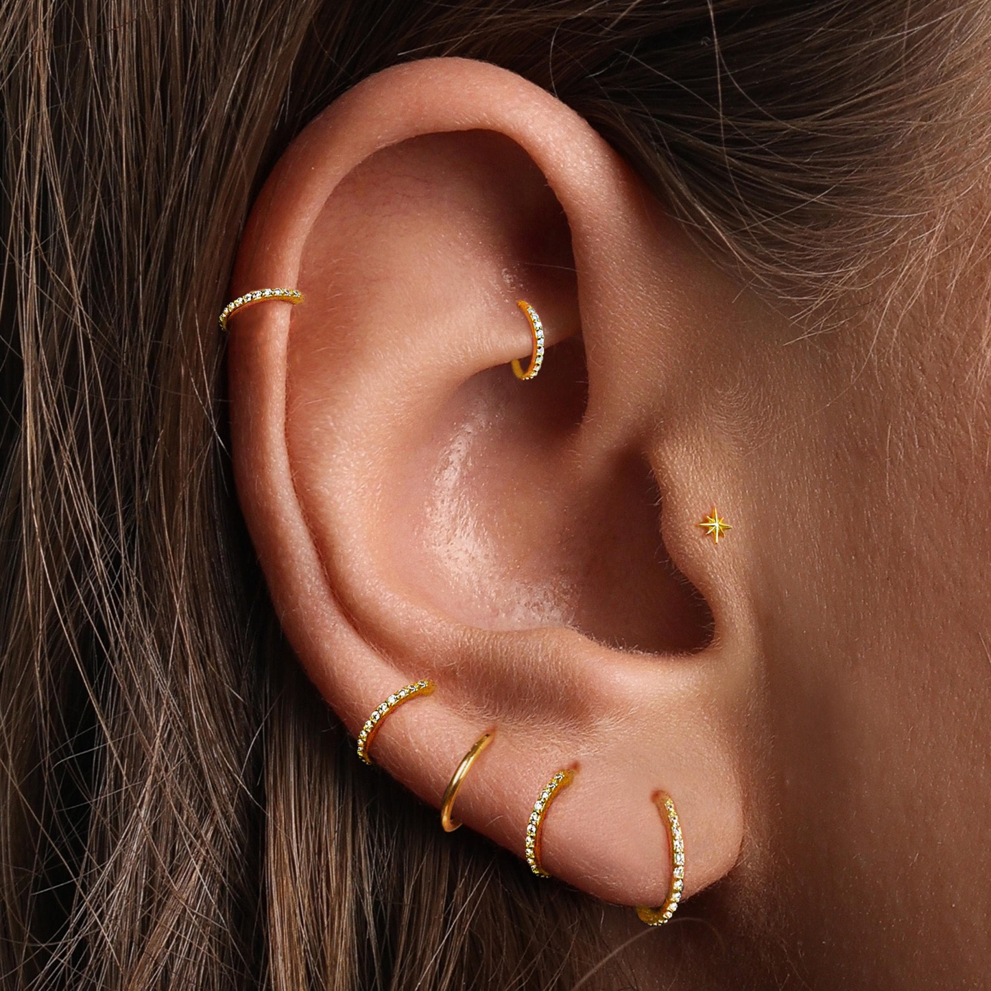 CZ Hinge Hoops (2 PCS)