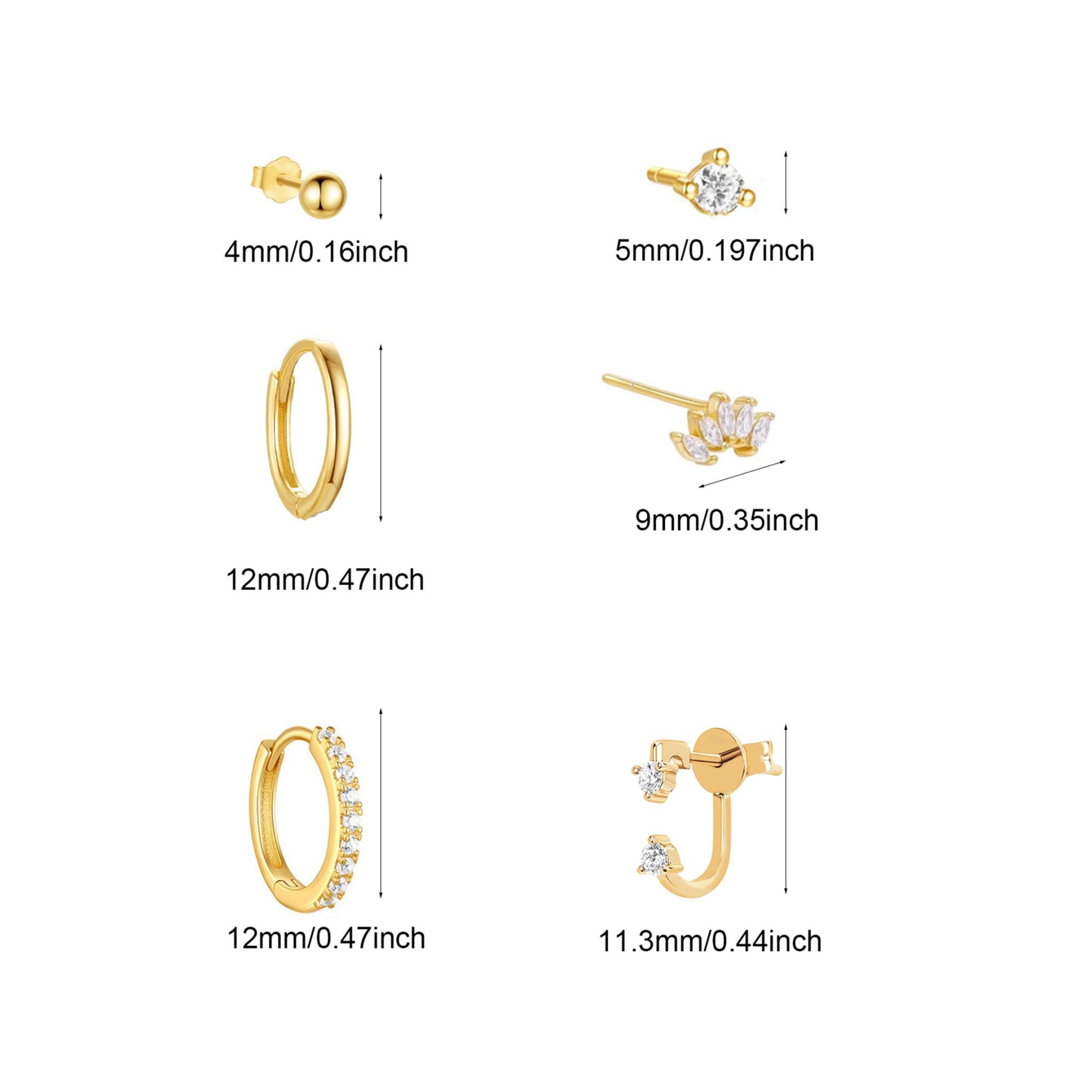 CZ Pavé Stud & Hoop Earring Set