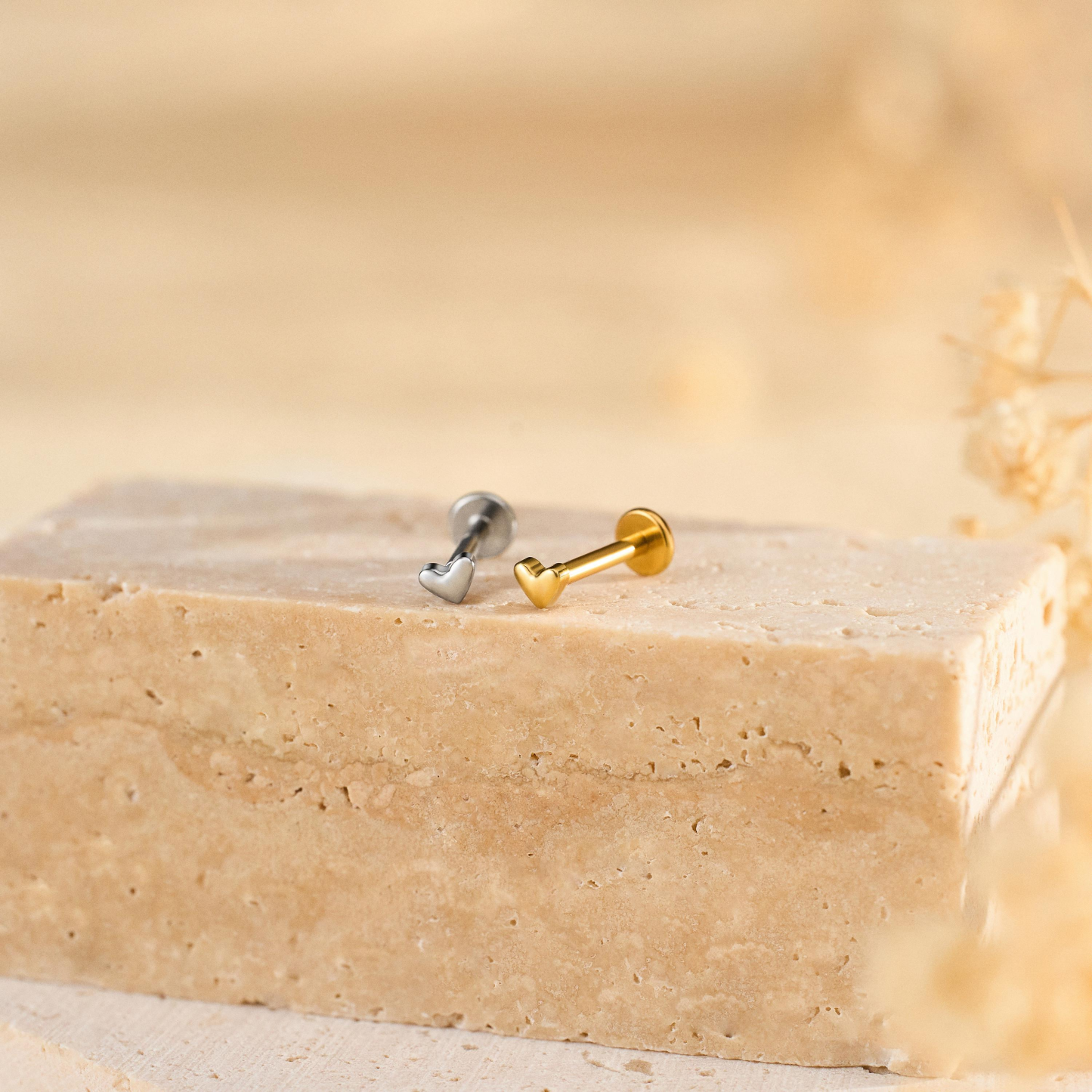 Tiny Heart Stud Earrings (2 PCS)