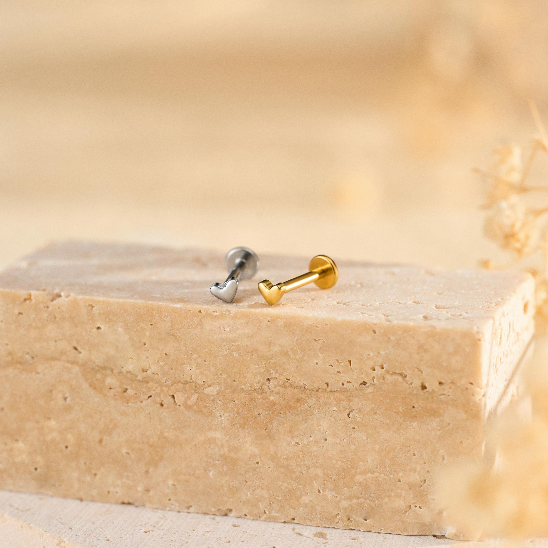 Tiny Heart Stud Earrings (2 PCS)