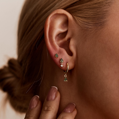 Moss Agate Earring (1 PC)