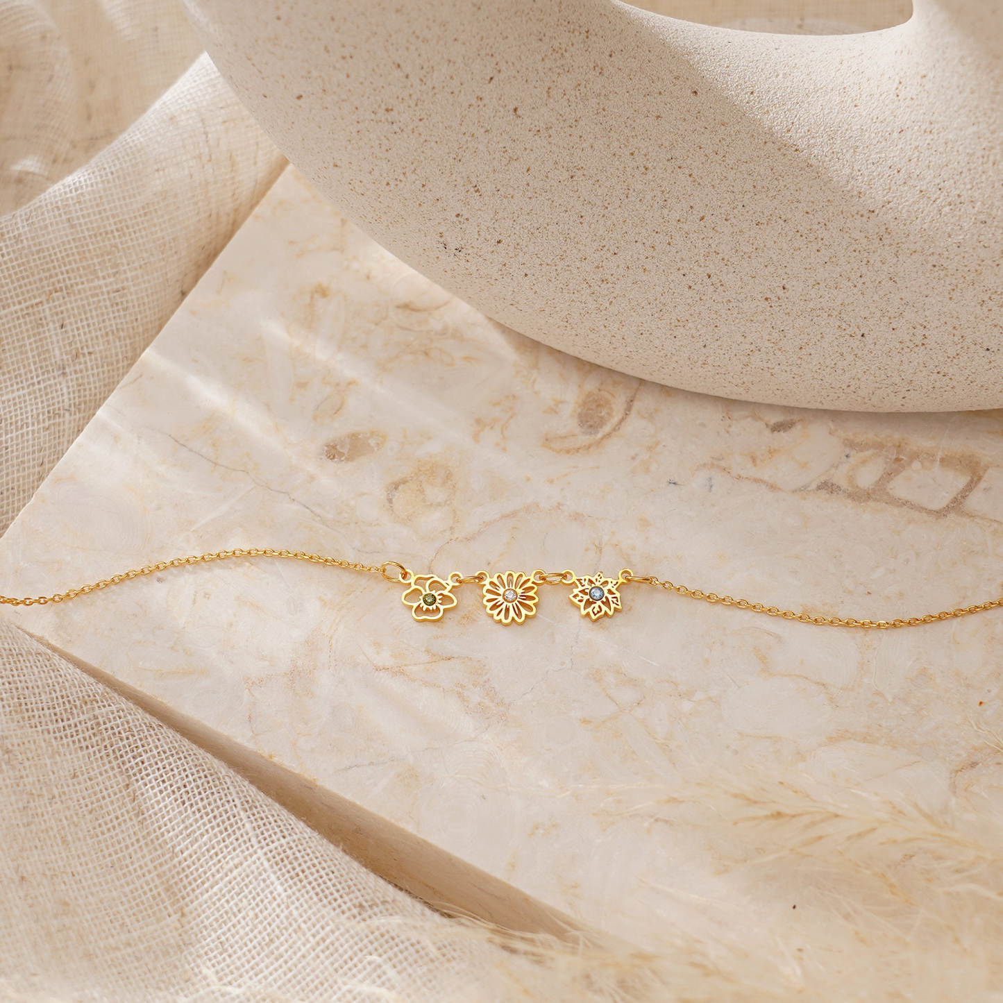 Personalized Birth Flower & Birthstone Necklace — Love in Every Bloom