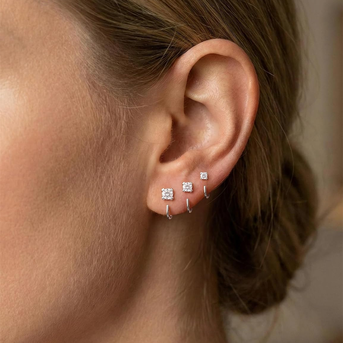 Stackable Half Hoop Earring Set — Sparkle Made Easy