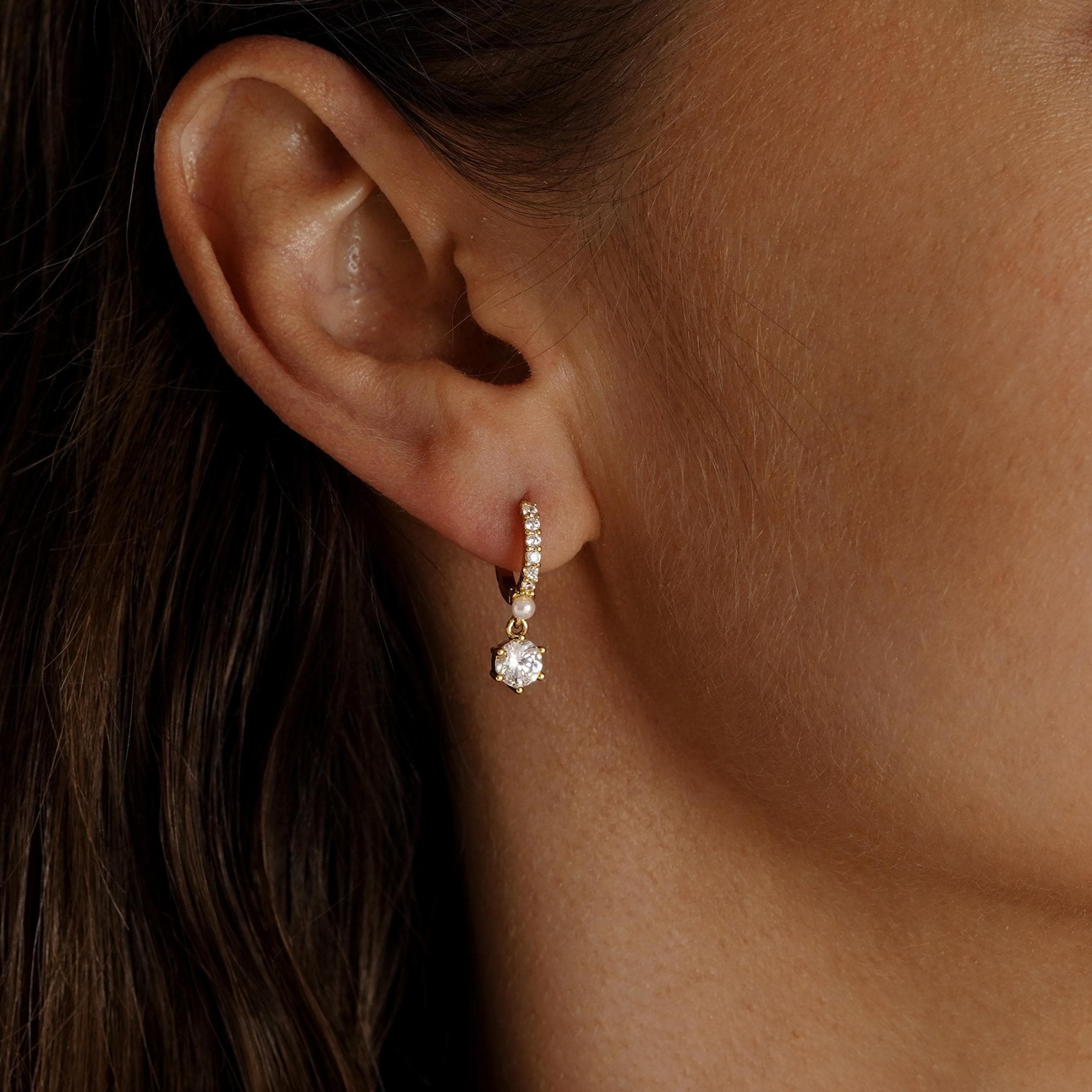 Minimalist Diamond Huggie Hoop Earrings(2 PCS)