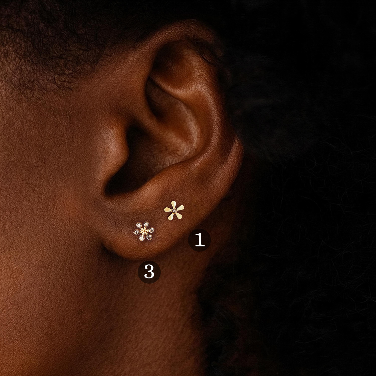 Titanium Flower Stud(1 PC)