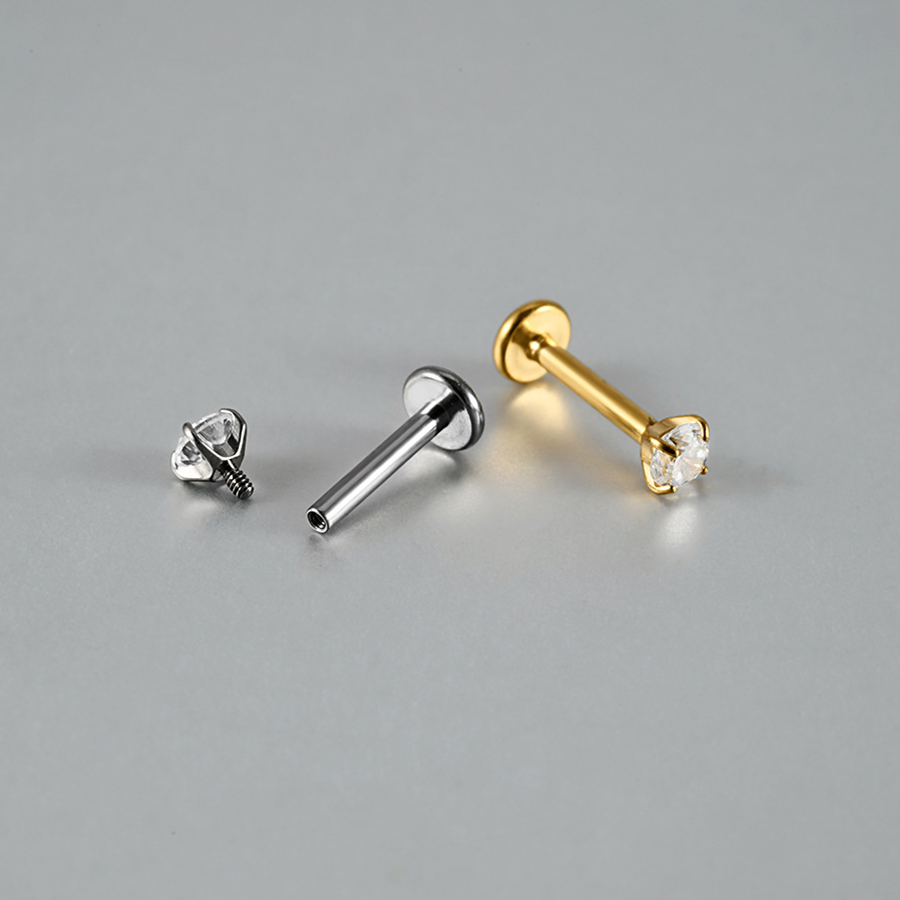 Tiny CZ Flatback Studs(2 PCS)