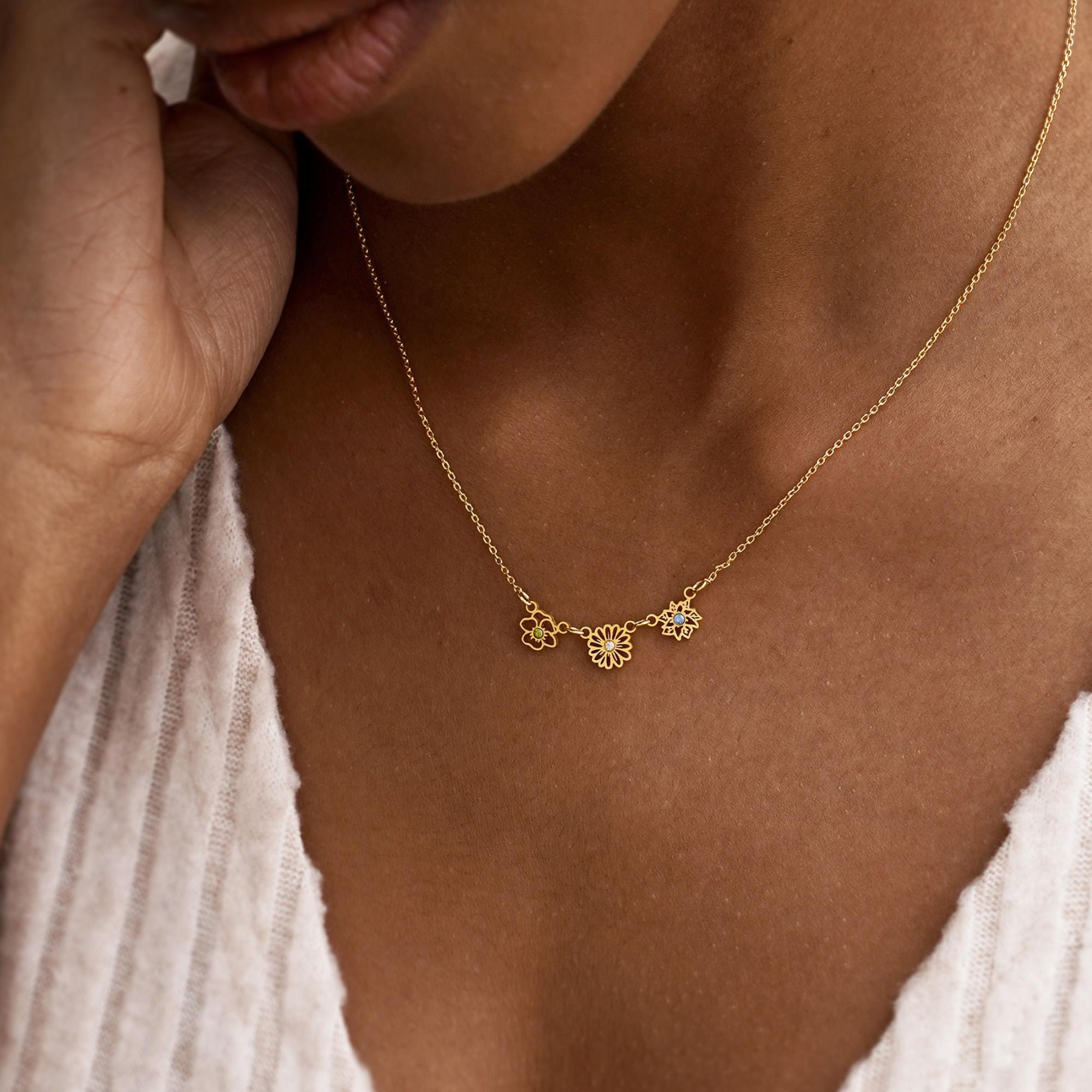 Personalized Birth Flower & Birthstone Necklace — Love in Every Bloom