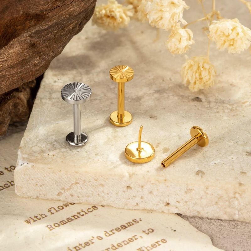 Whorl Disc Push Pin Labret Stud(2 PCS)