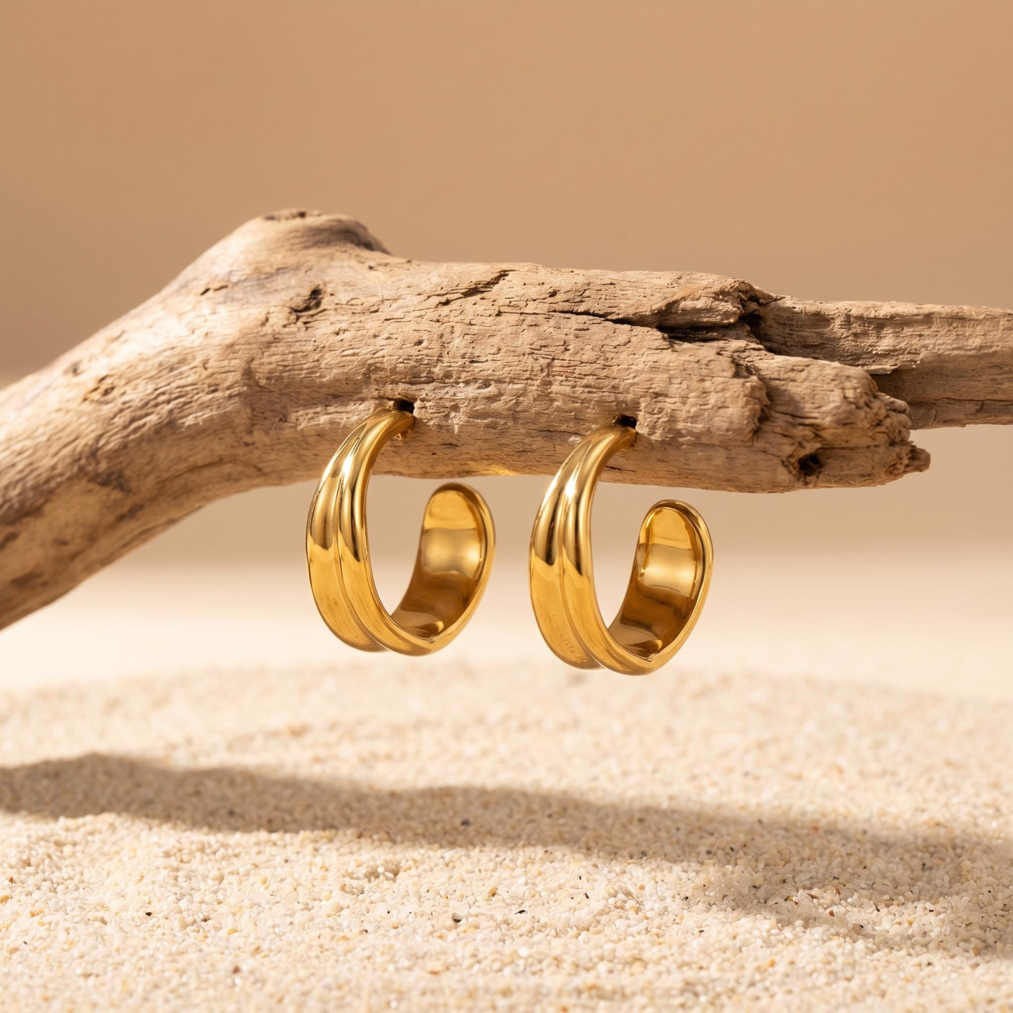 Bold Wave Hoop Earrings