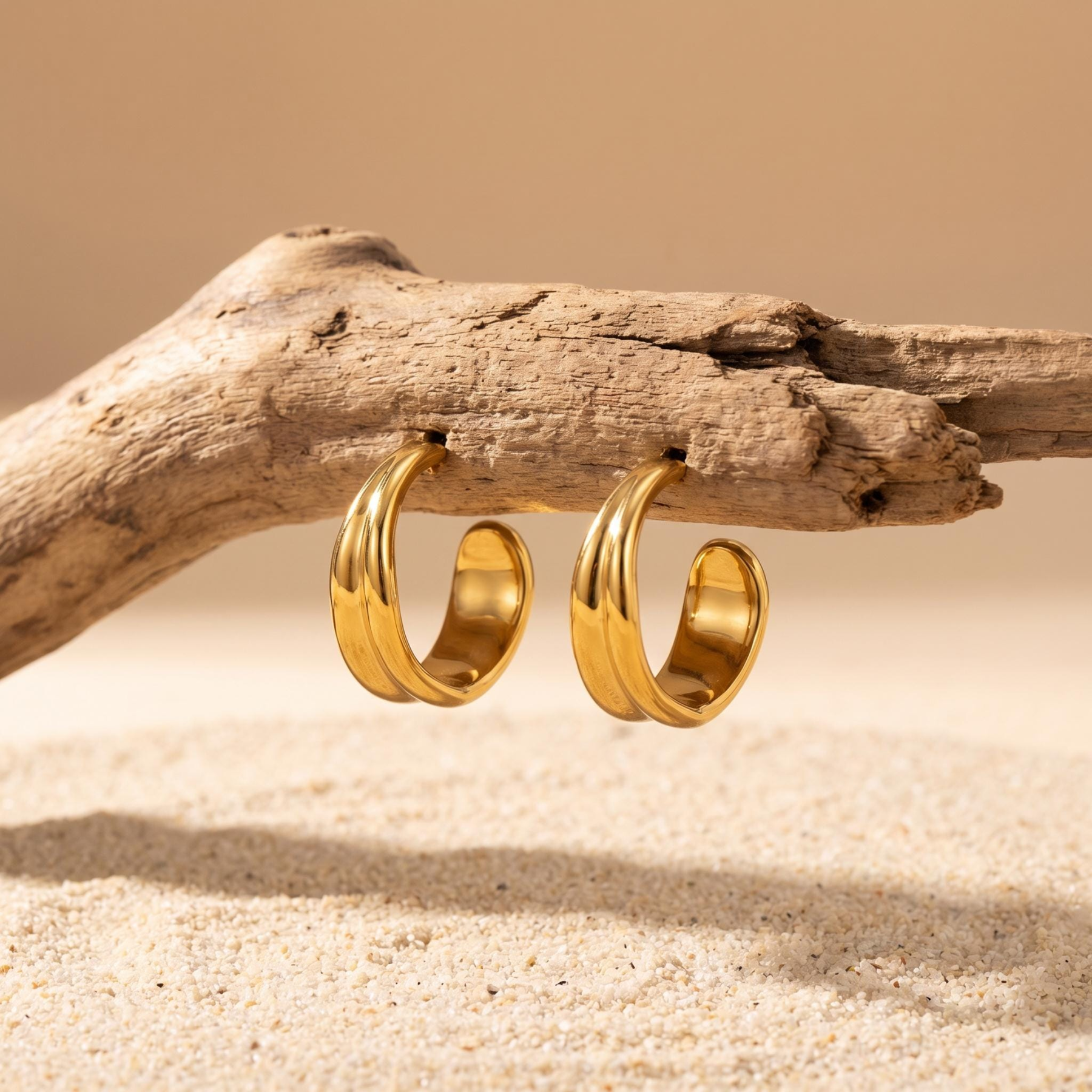 Bold Wave Hoop Earrings