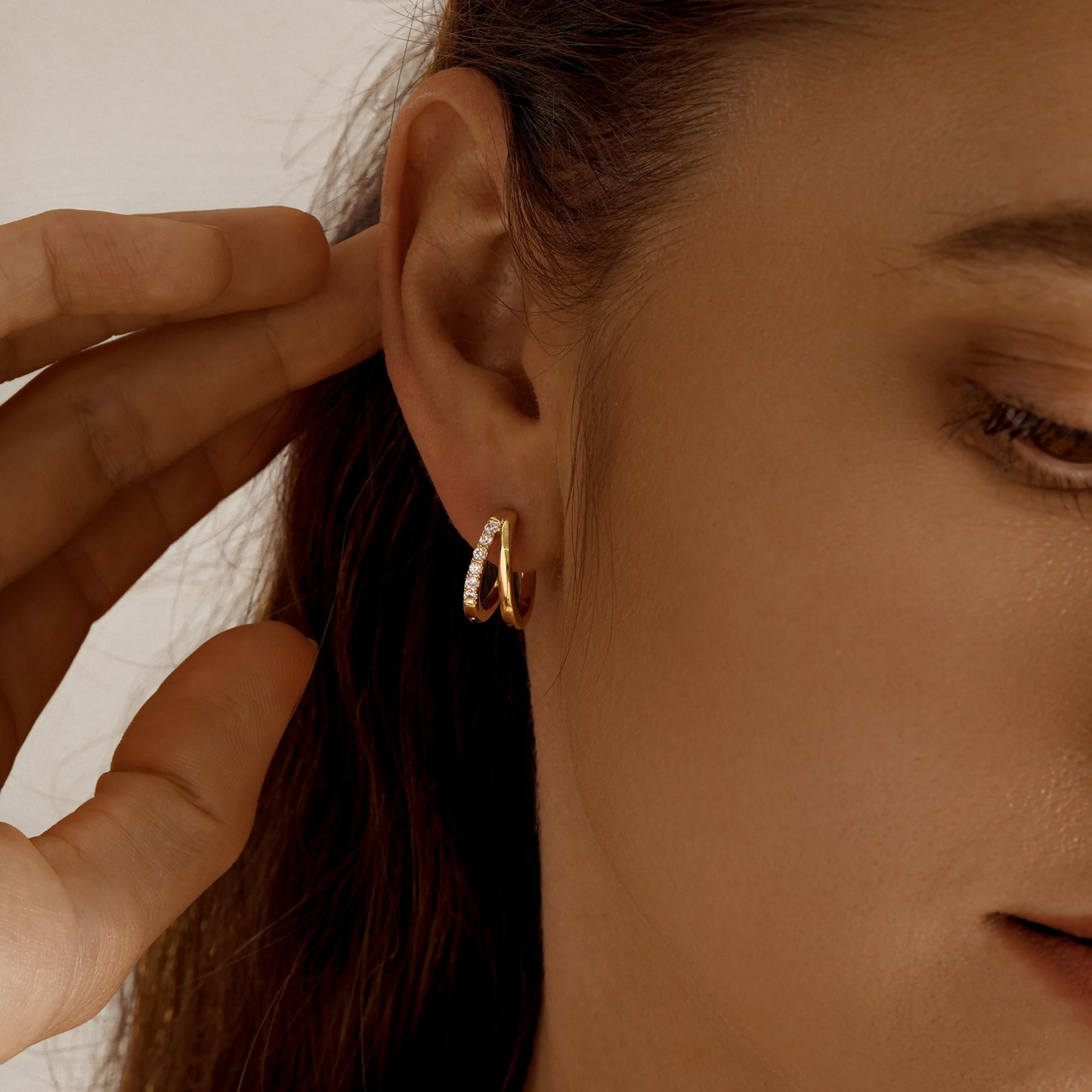 Double Hoop Huggie Earrings(2 PCS)