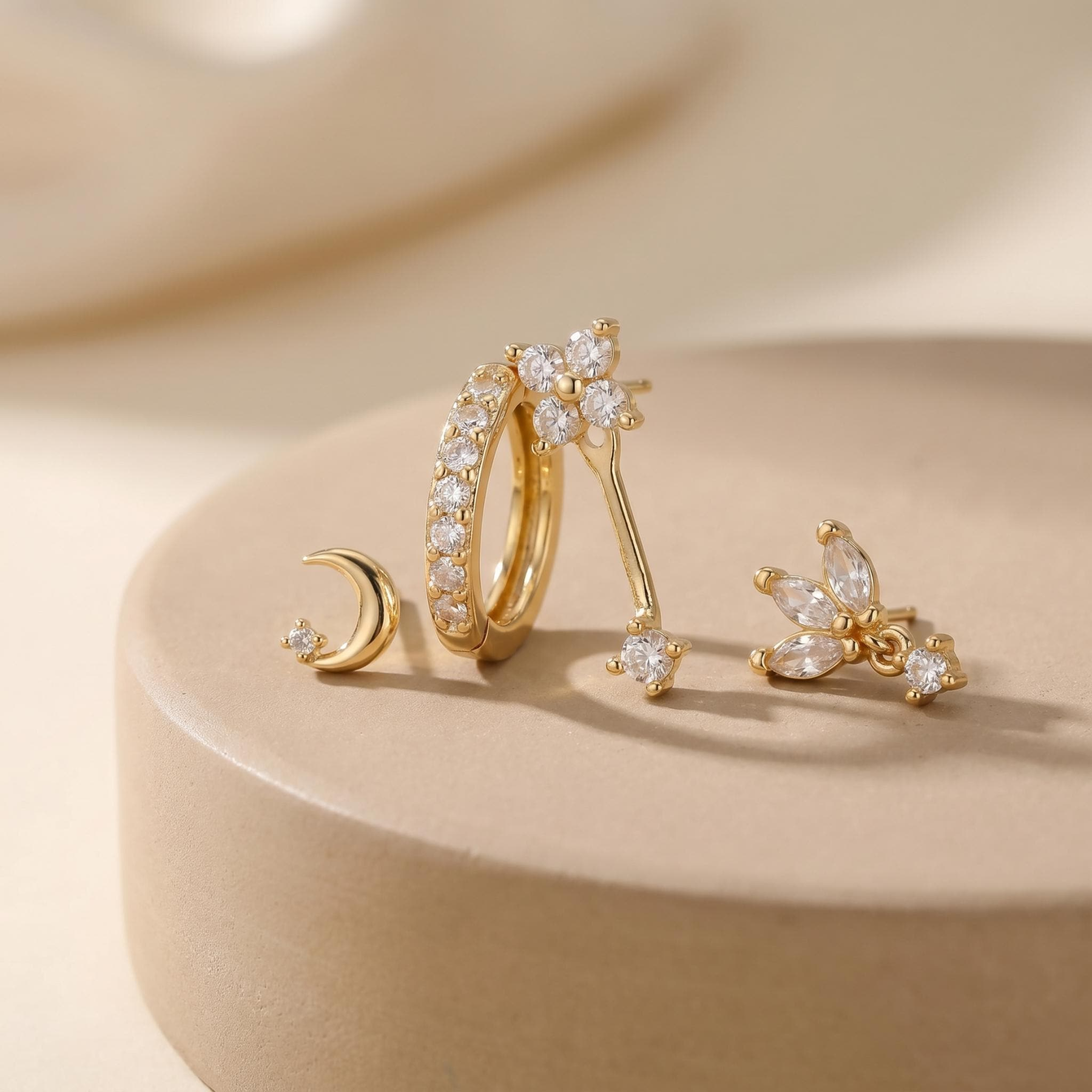 Dainty CZ Dangle Earring Set