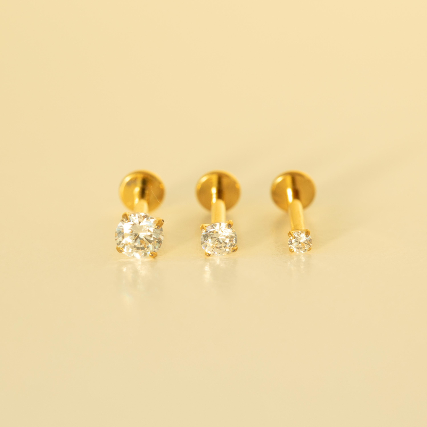 Threadless Push Pin Flat Back Stud Earring (2 PCS)