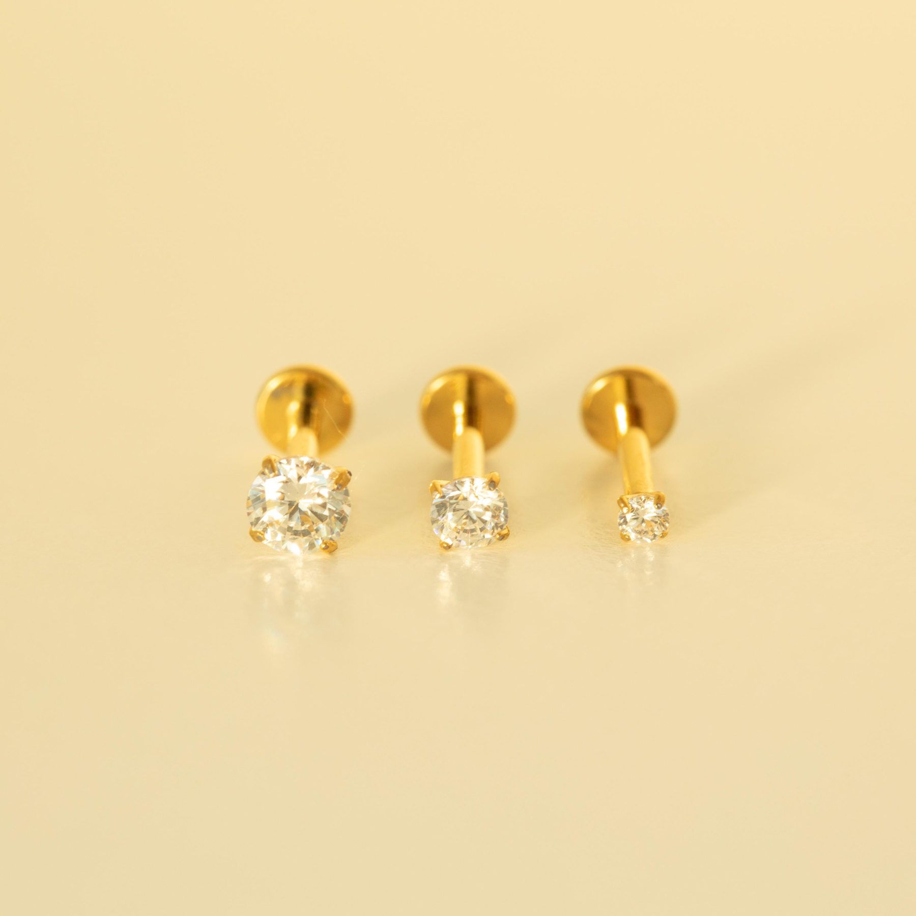 Threadless Push Pin Flat Back Stud Earring (2 PCS)