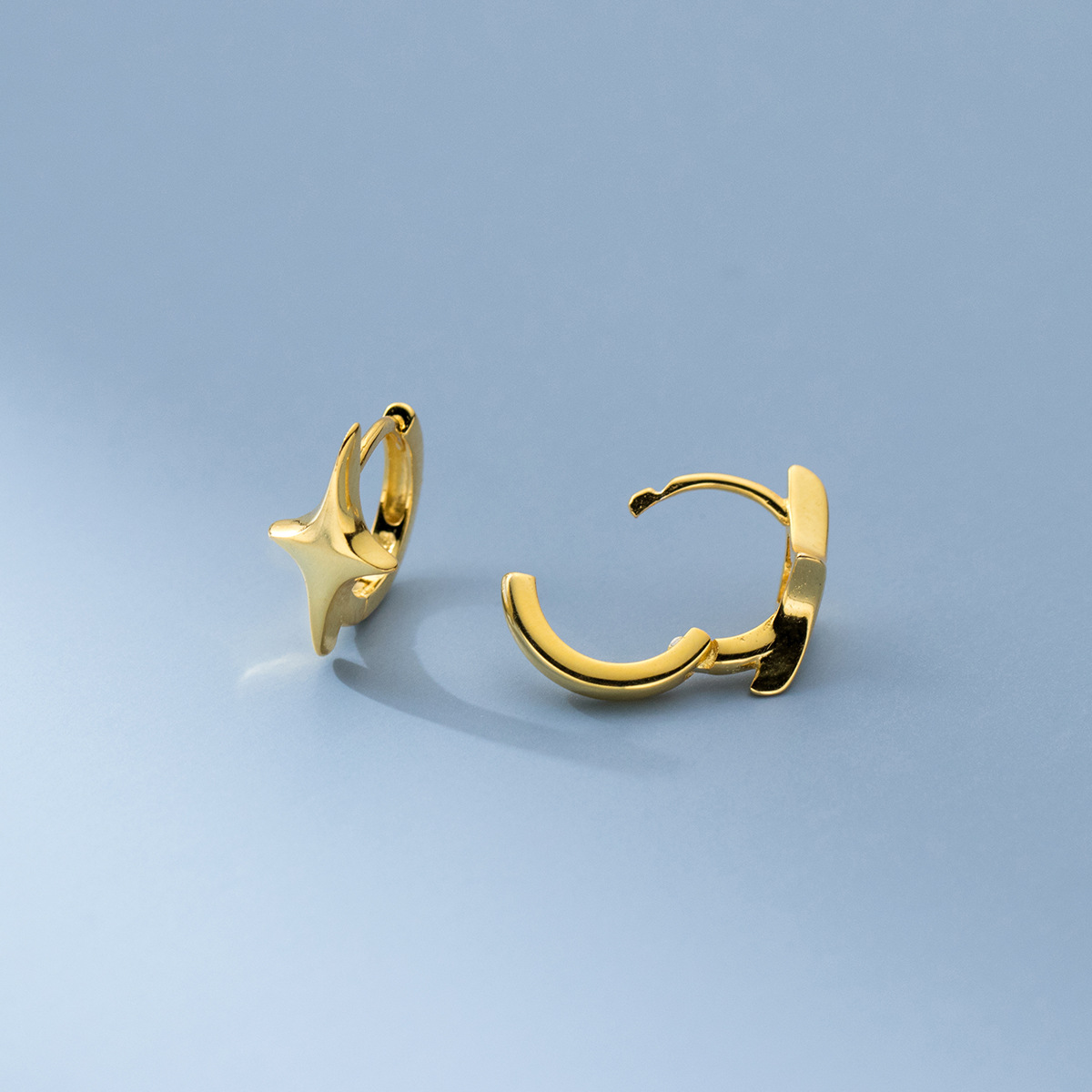 North Star Huggie Hoop Earring — A Tiny Spark for Everyday Shine