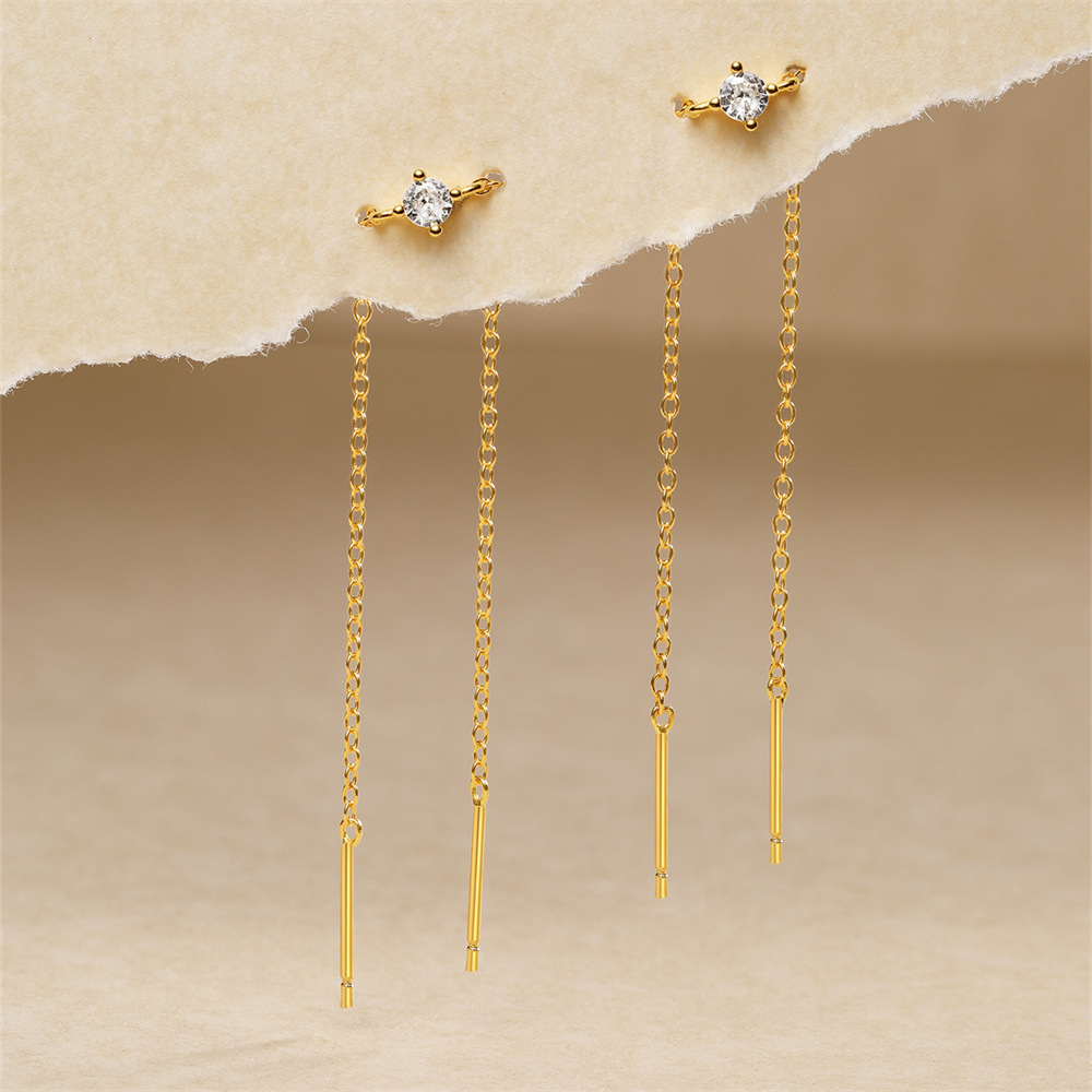 Sterling Silver Threader Chain Earring (1 PC)