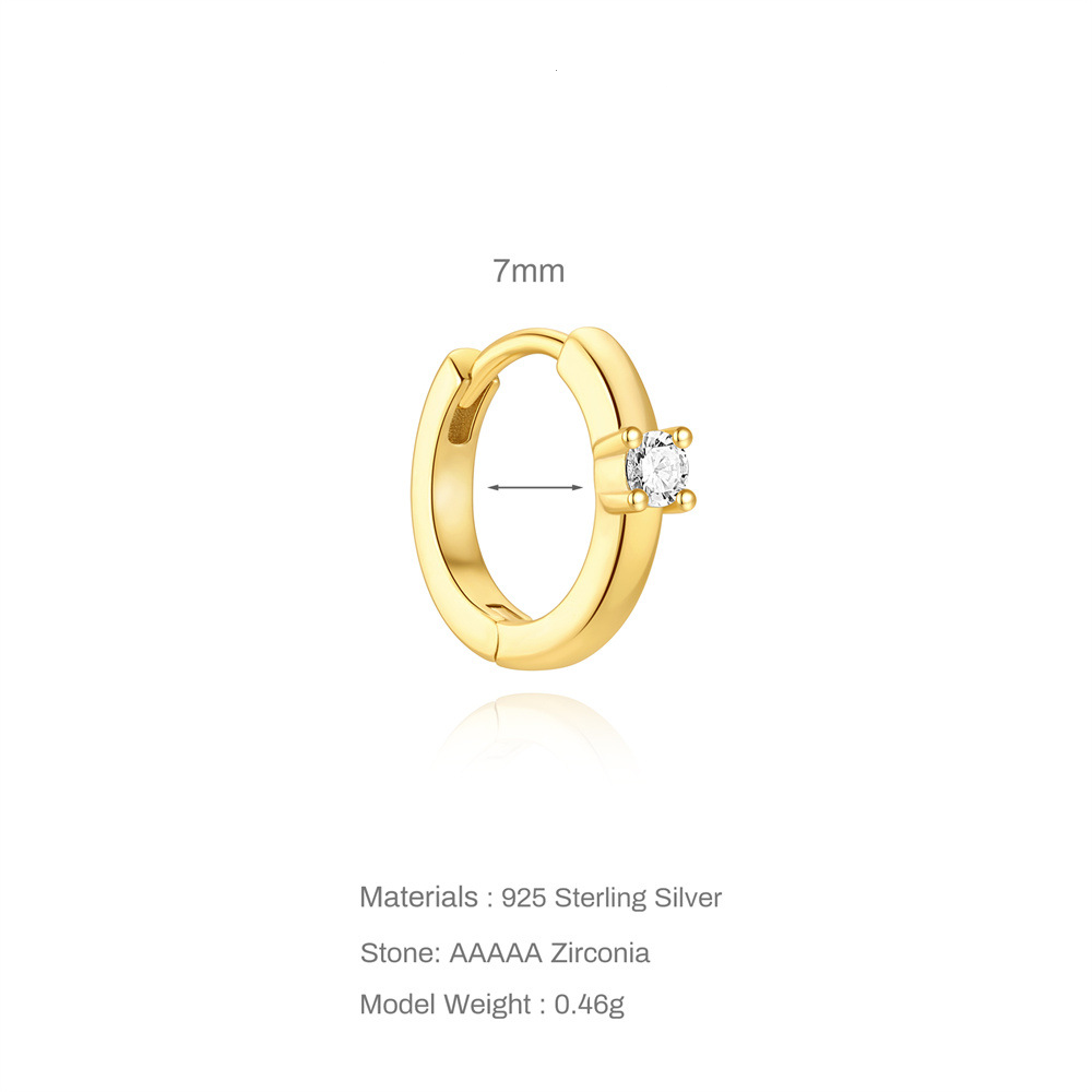 Sterling Silver Diamond Huggie Earrings(2PCS)