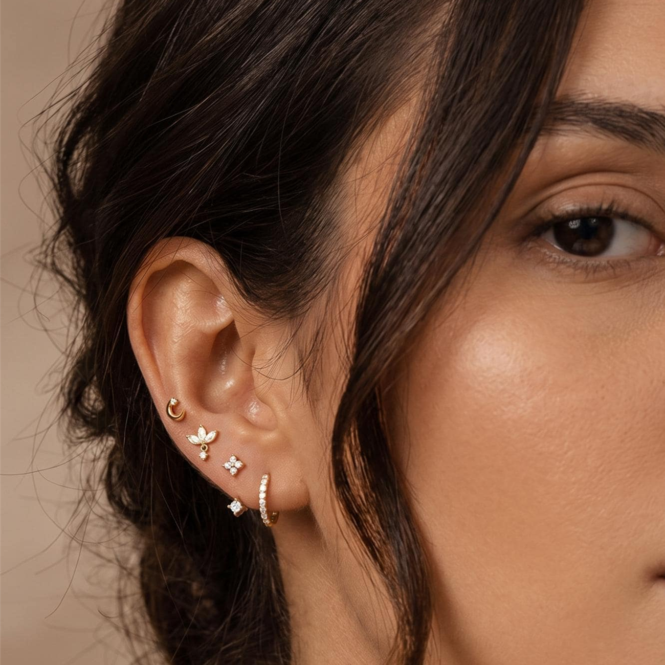 Dainty CZ Dangle Earring Set