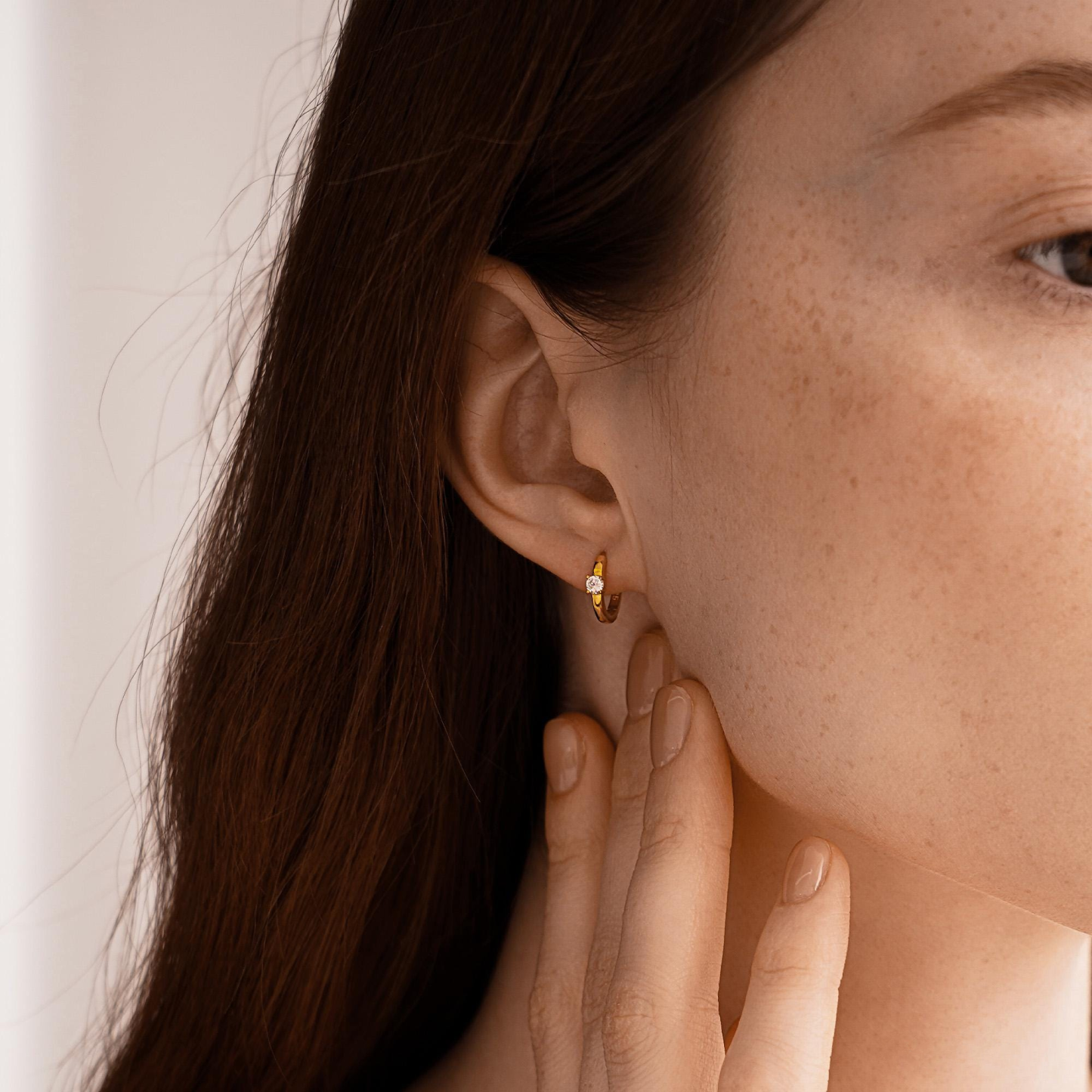 Sterling Silver Diamond Huggie Earrings(2PCS)