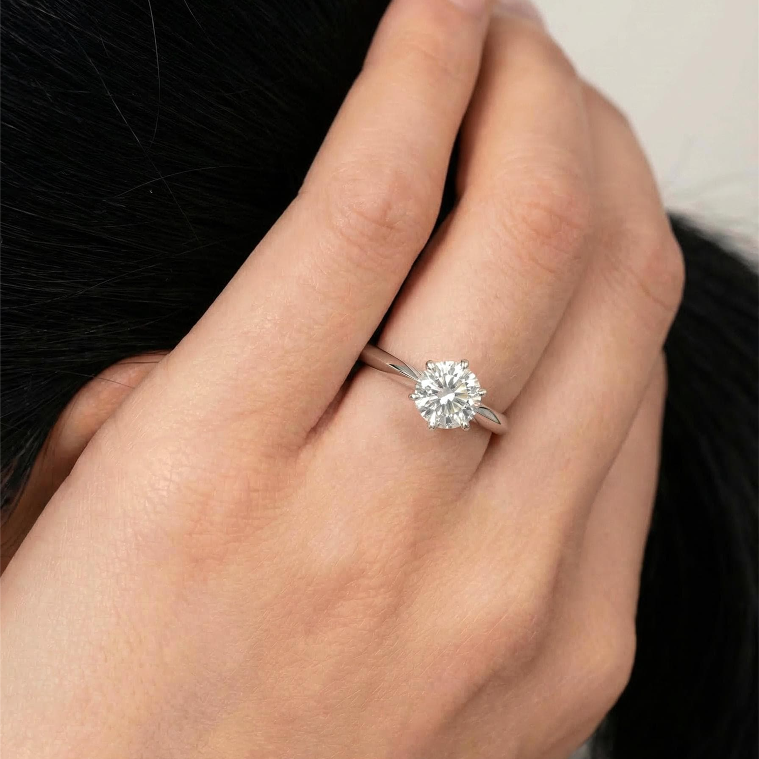 Moissanite Solitaire Ring — A Clear Spark of Forever