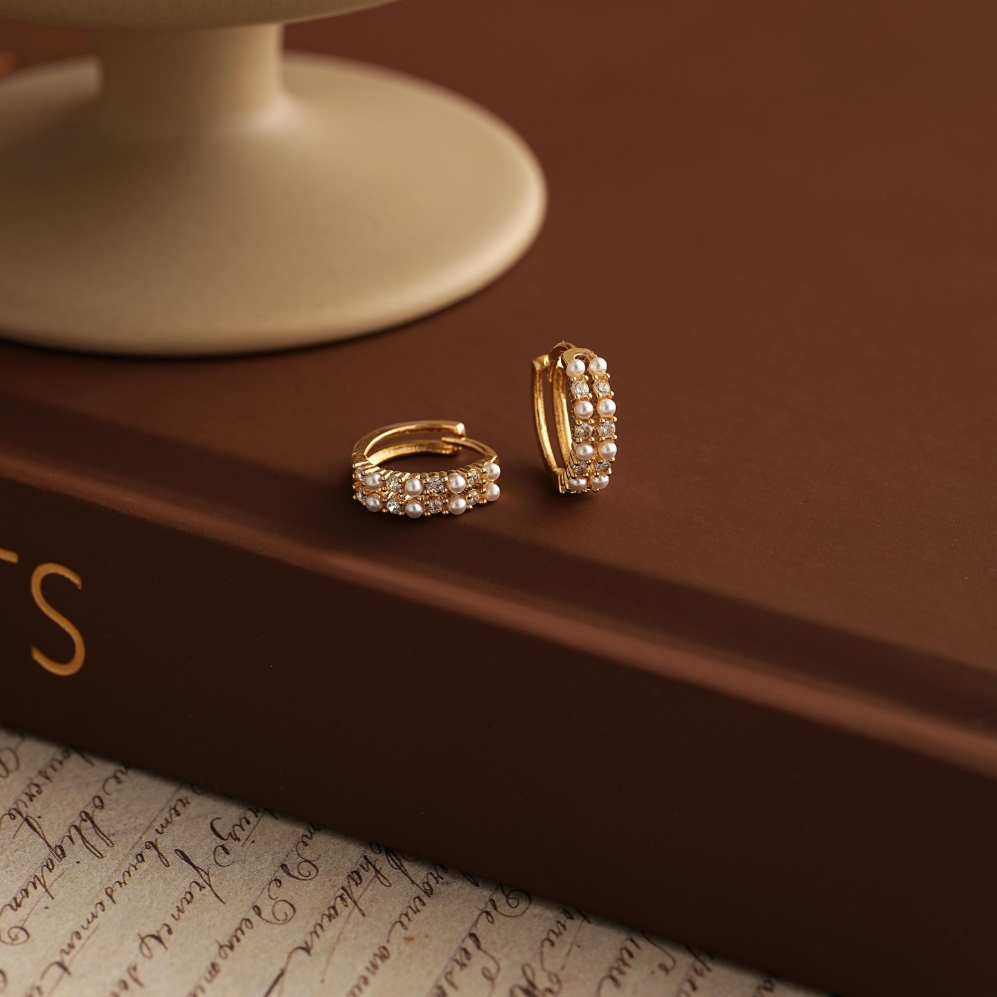 Diamond Pearl Earrings(2 PCS)