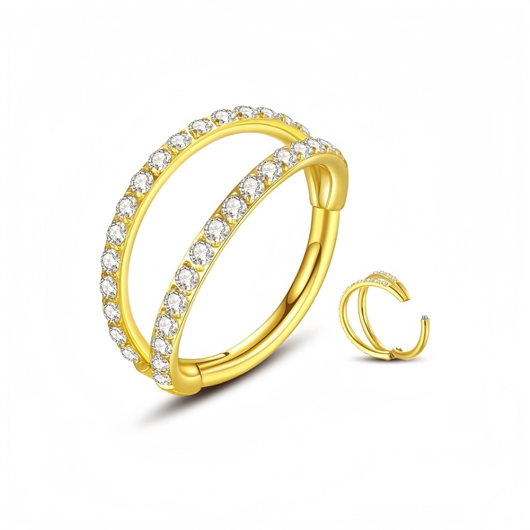 CZ Double Hoops — Two Lines of Everyday Sparkle