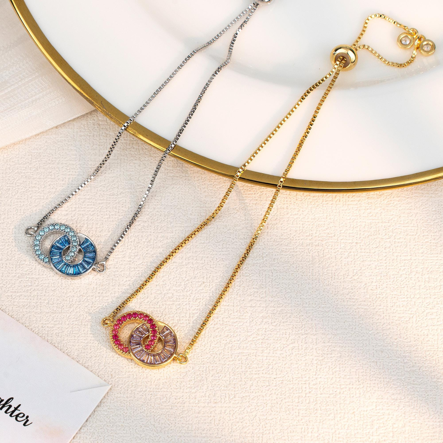 Mother & Daughter Birthstone Bracelet — Two Hearts, Always Connected