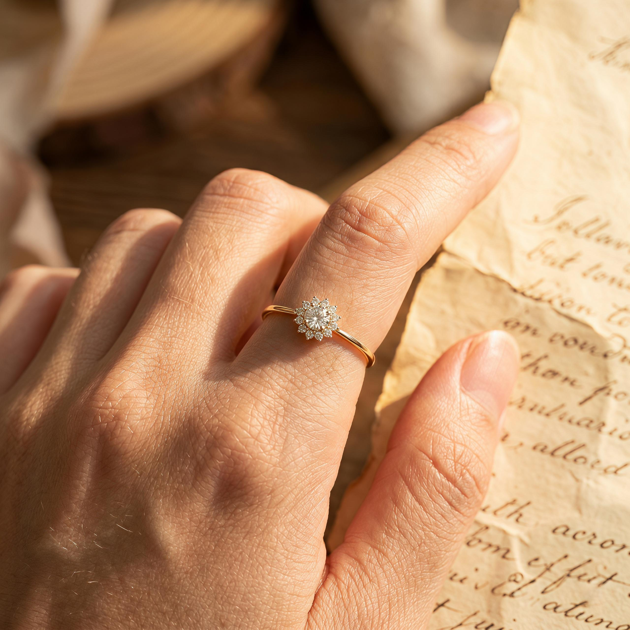 Vintage Bloom Diamond Ring